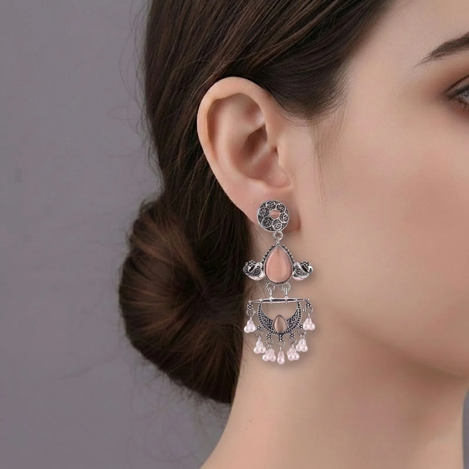 Filigree Teardrop Shaped Earrings