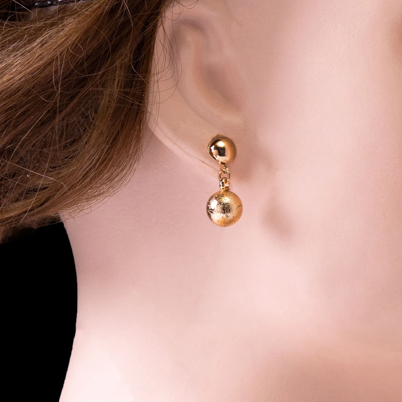 Golden Orb Drop Earrings