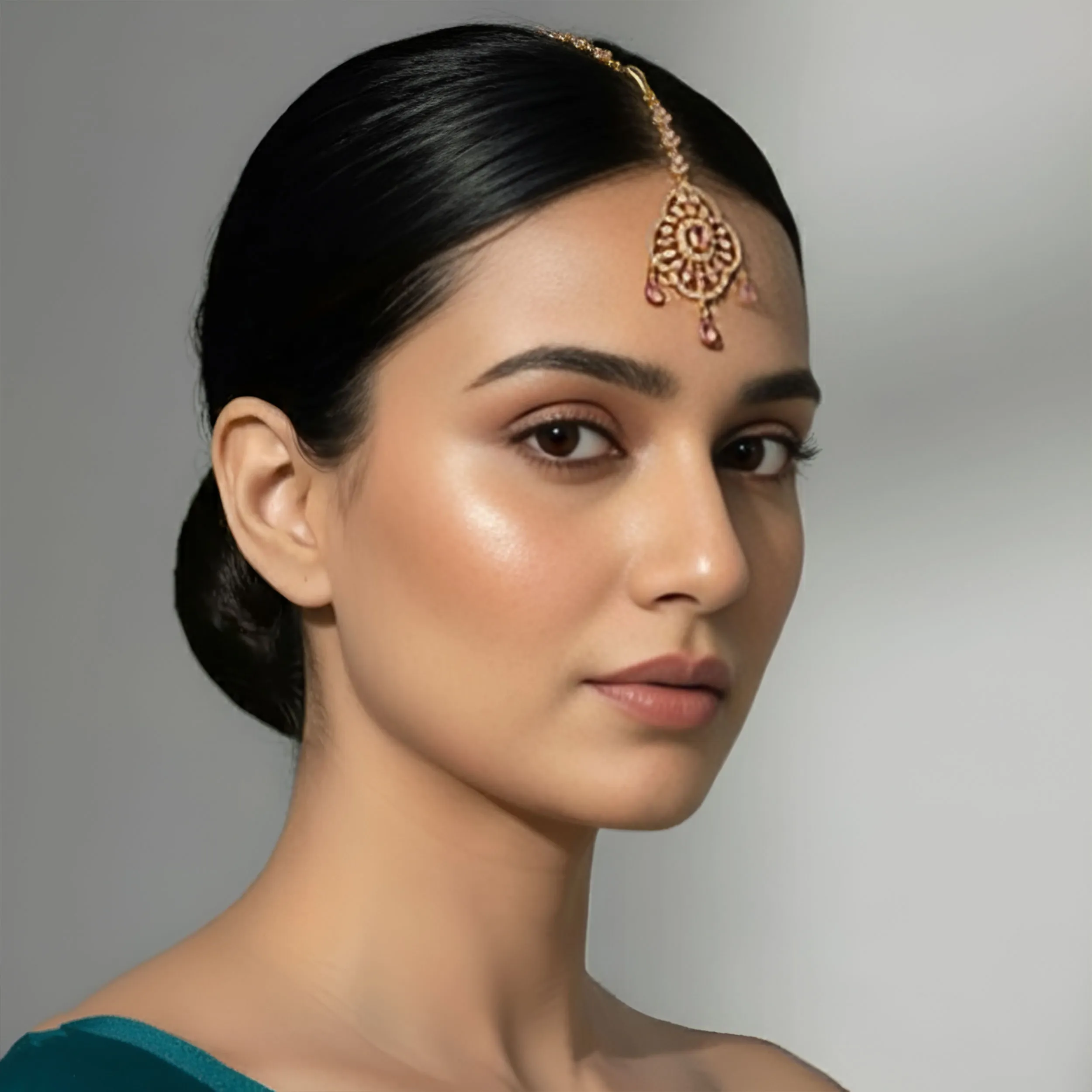 Gold Plated Zircon Stone Bindiya