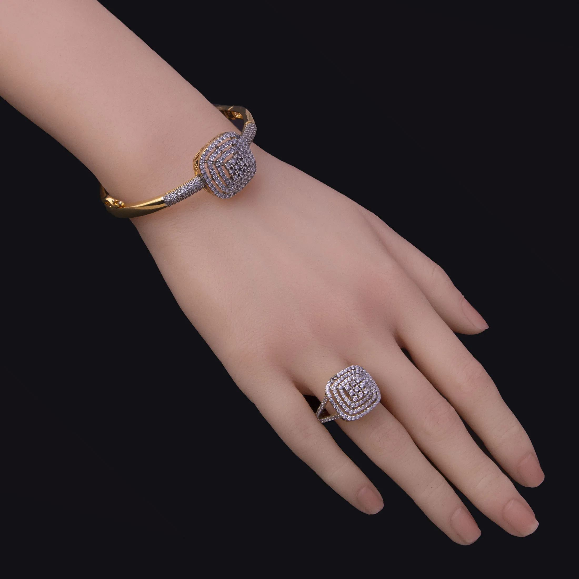 Geometric Cubic Zirconia Jewelry Set