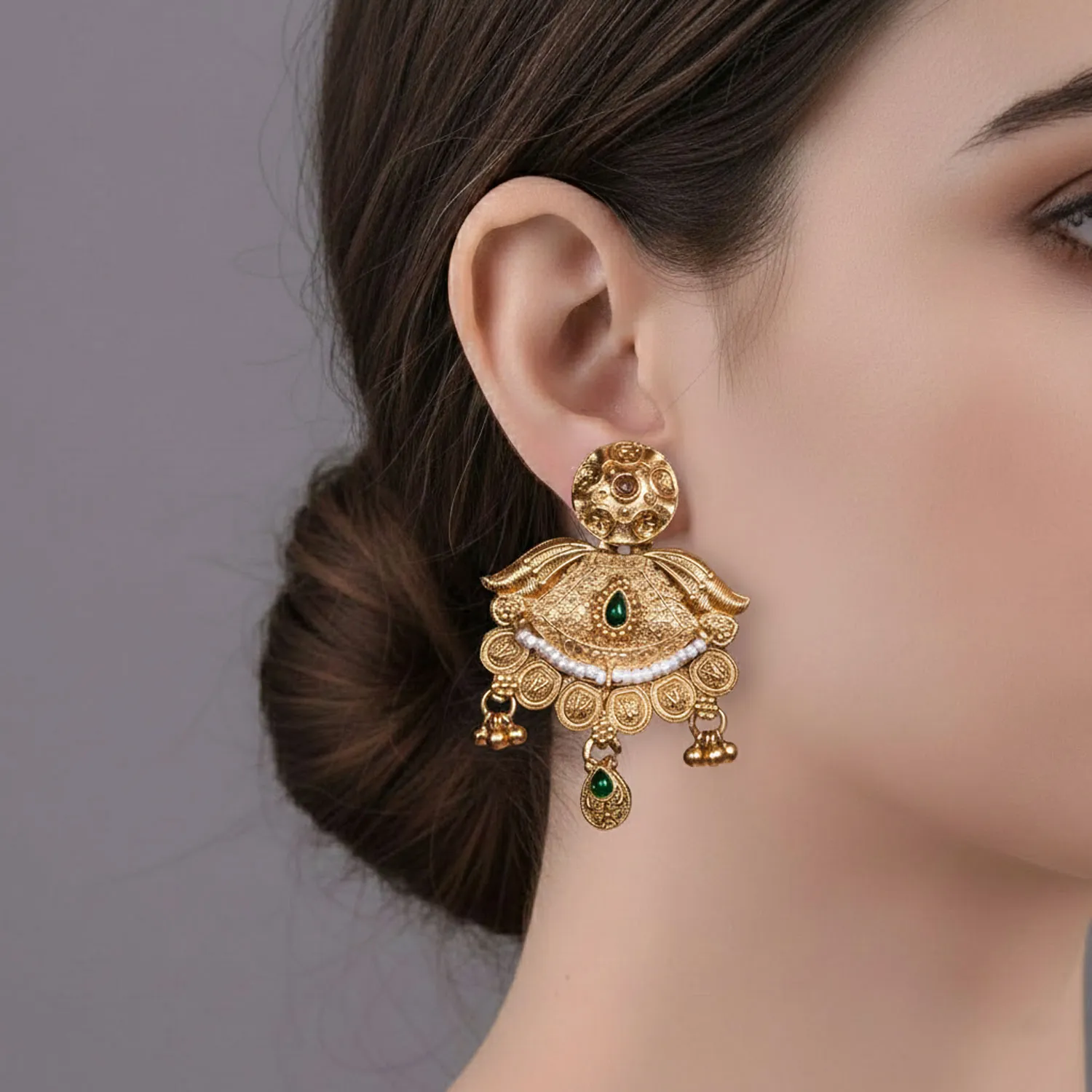 Antique Temple Style Indian Earring