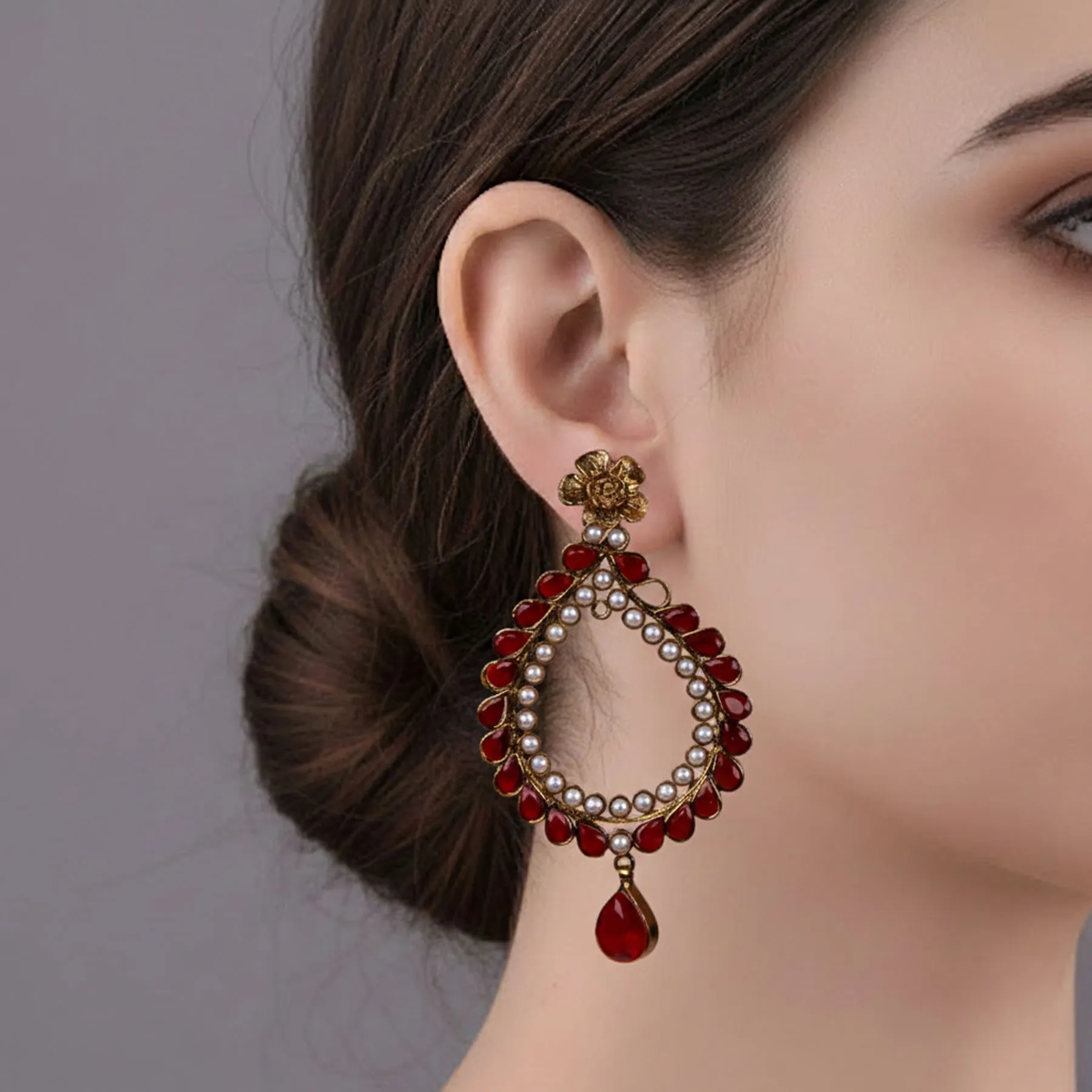Chandbali Pearl Earring