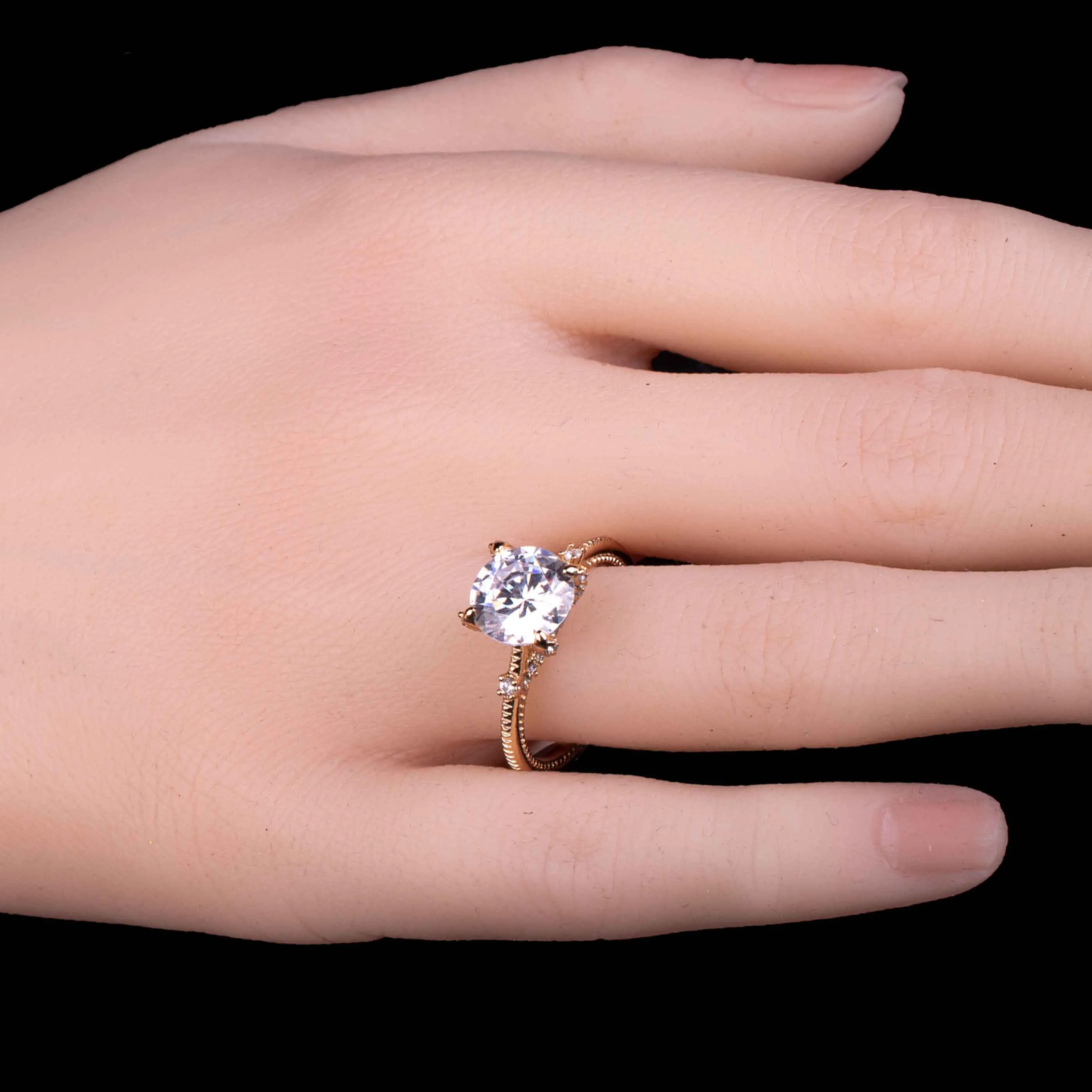 Oval Shape Golden Promise Ring