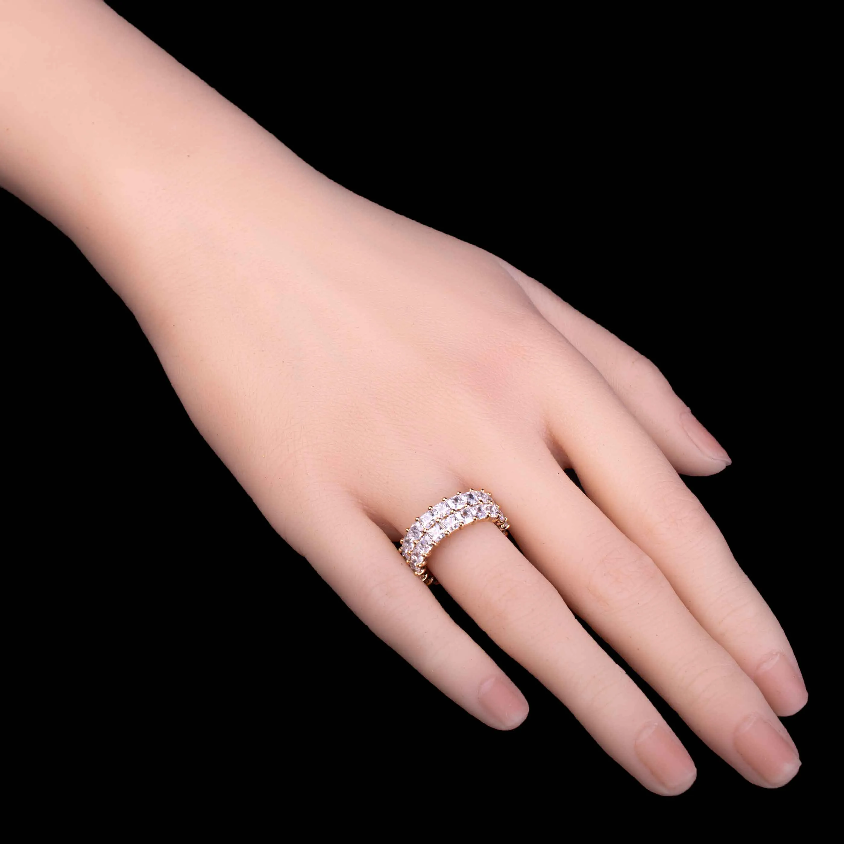 Double Row Zirconia Eternity Band