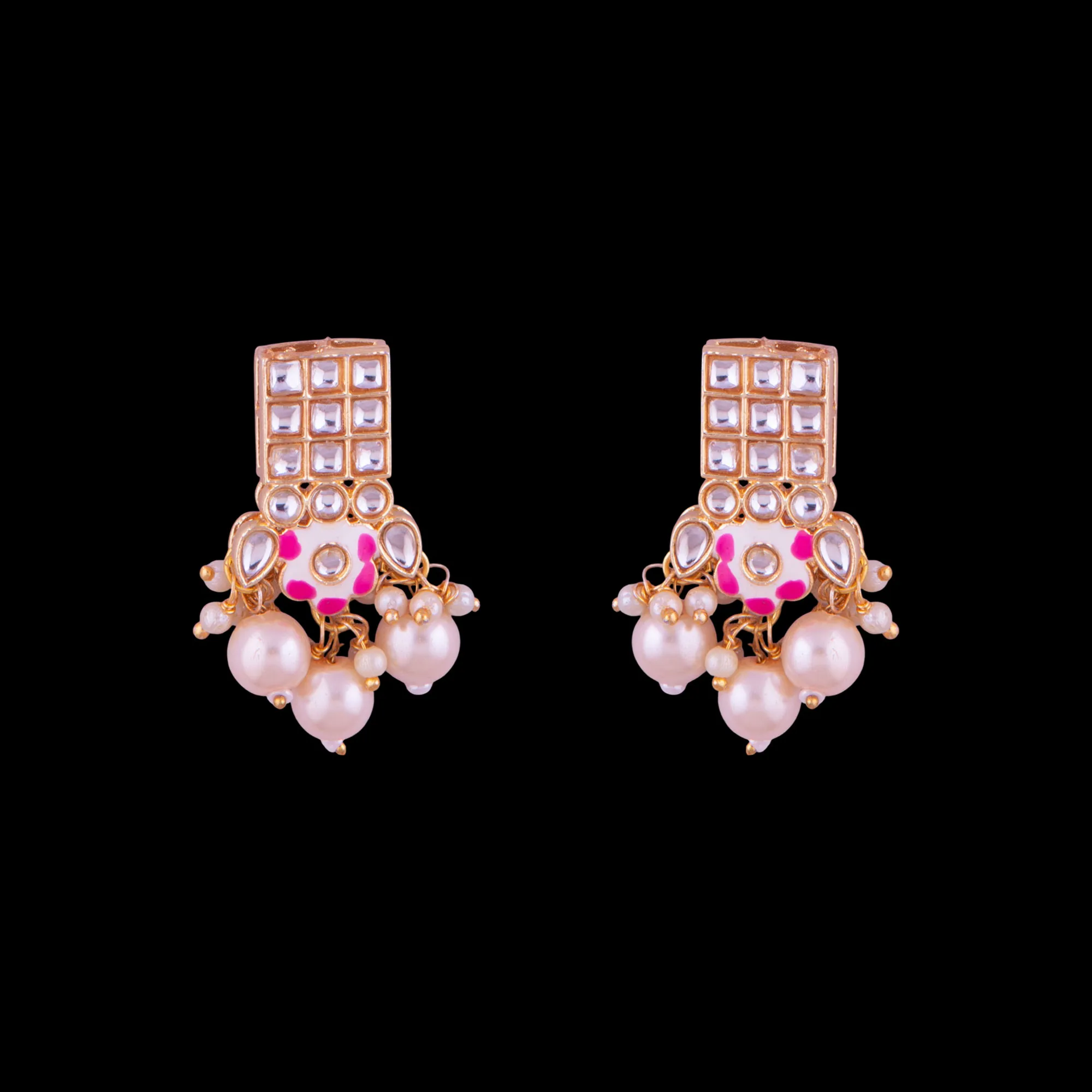 Floral Kundan Pendant Beaded Mala Set