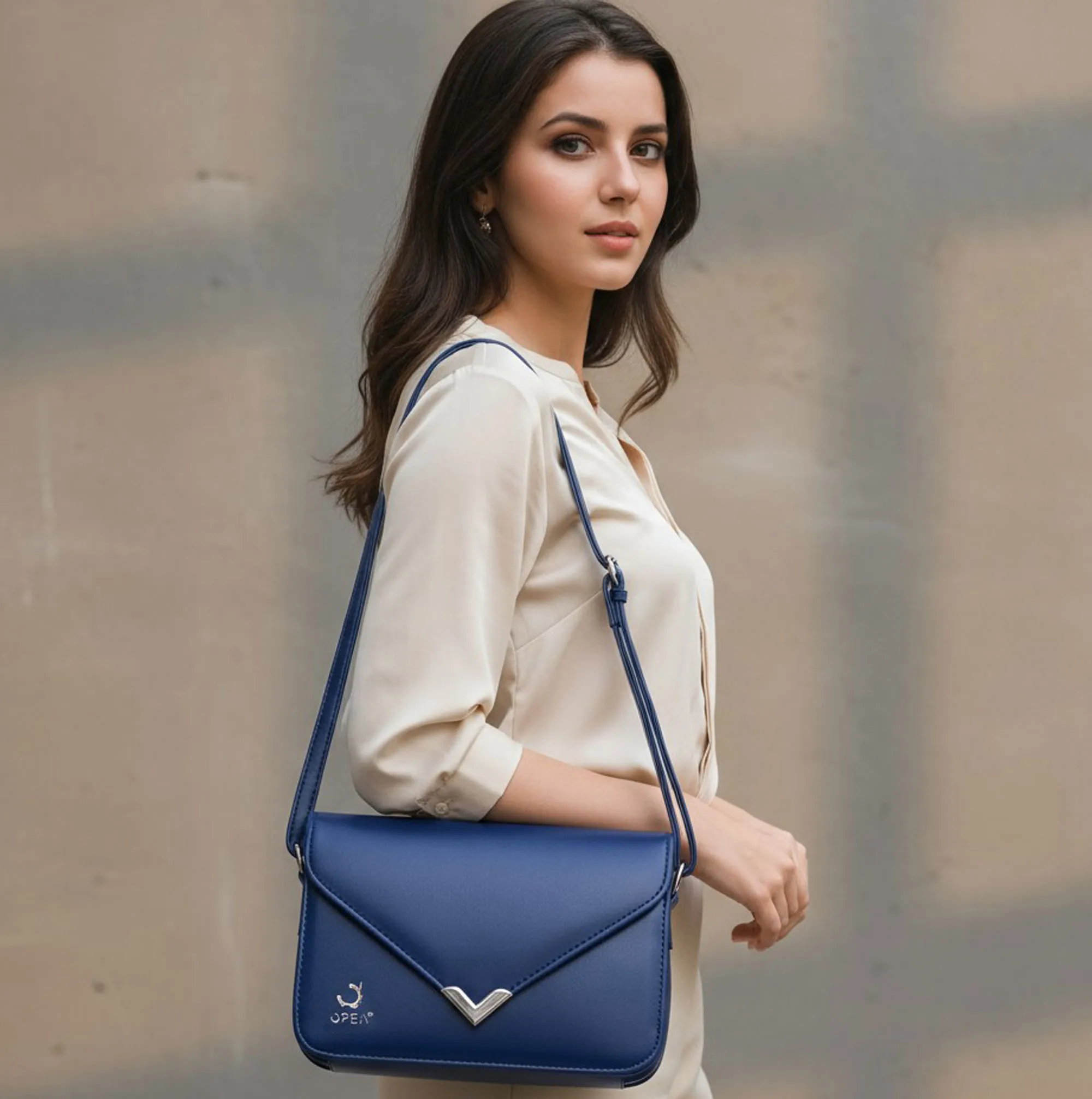 Blue Color Opea Casual Crossbody Bag