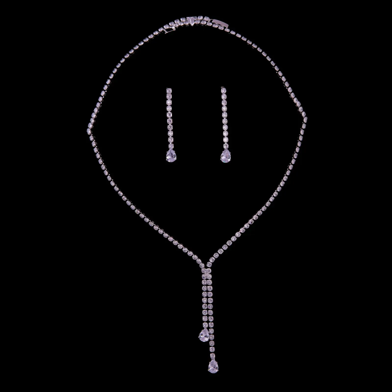 Zircon Teardrop Necklace Set