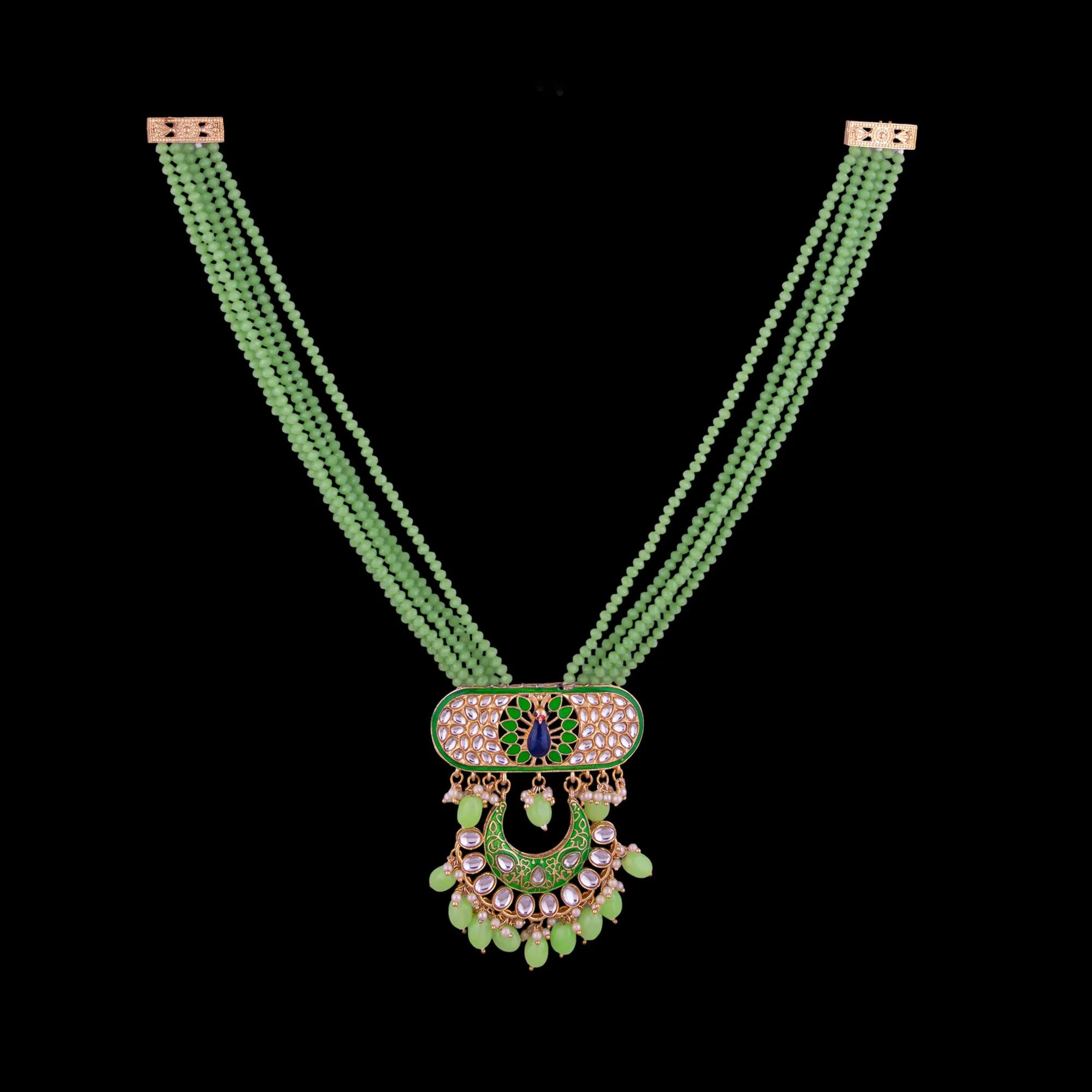 Beaded Chandbali Rani Pearl Mala Set