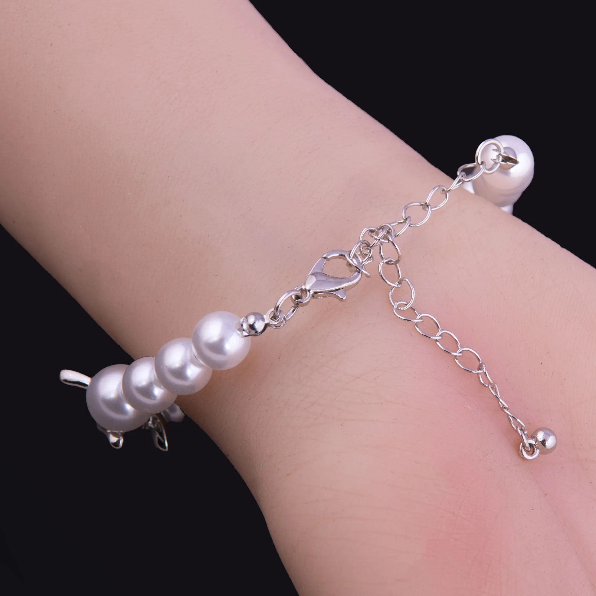 Wedding Imitation Pearl Jewelry Set With Bracelet