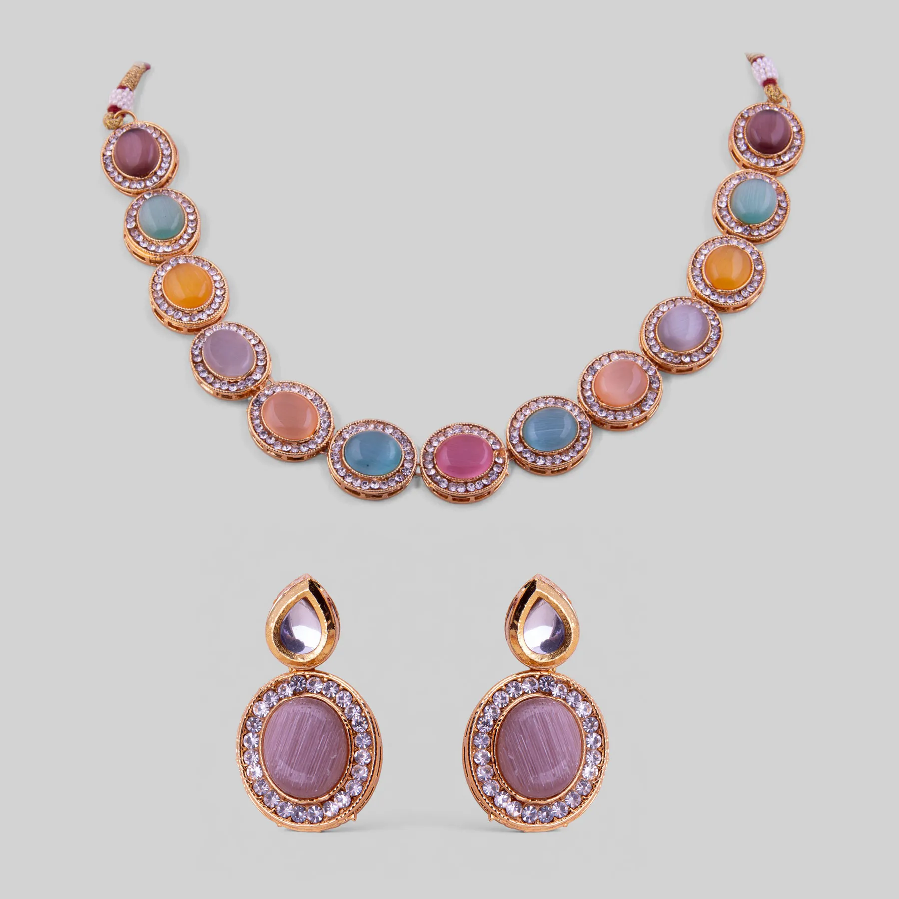 Colored Stone Diamond Accent Jewelry Set