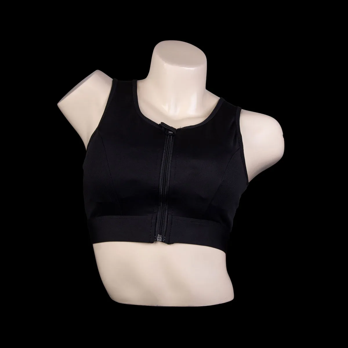 Black Front Zip Sports Bra 987