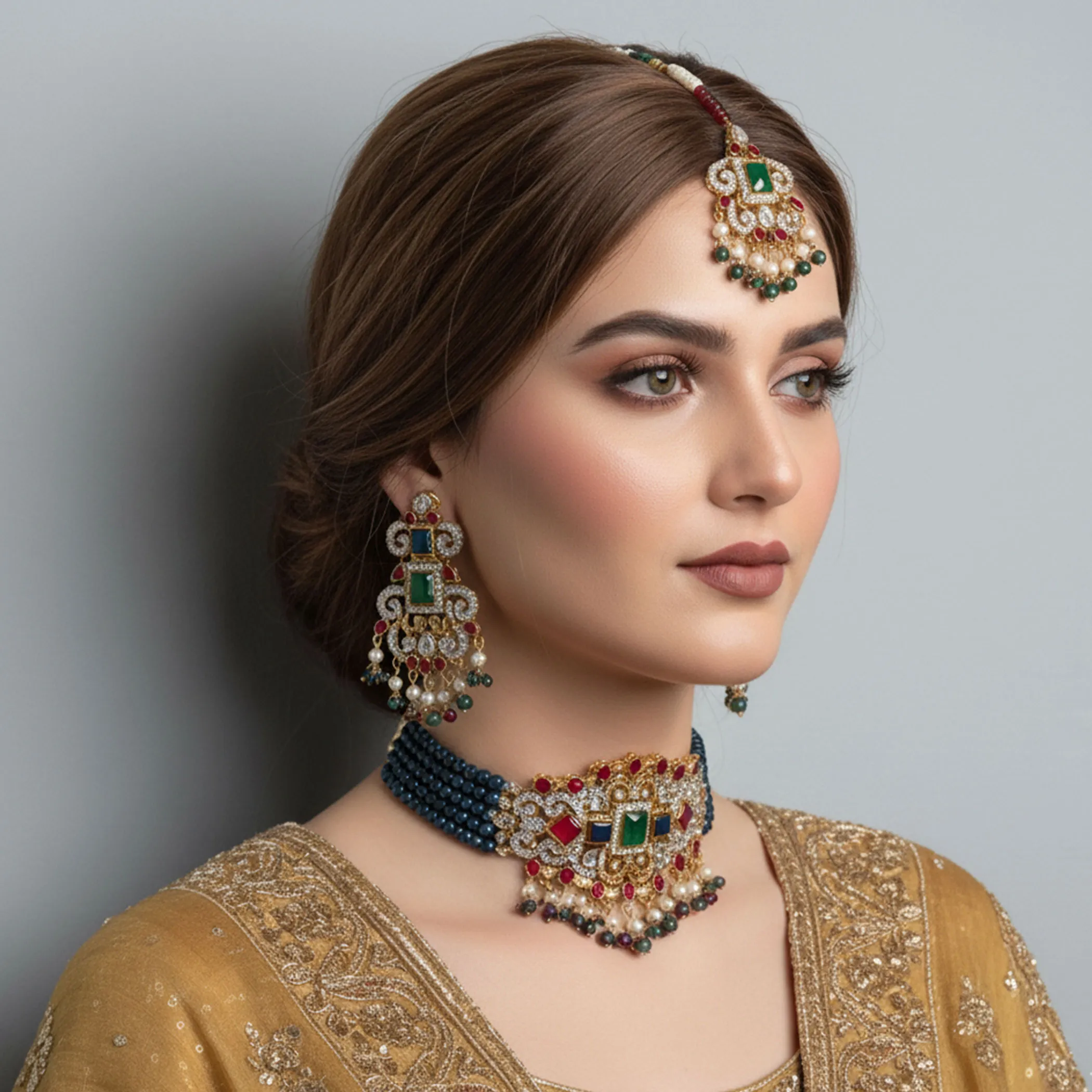 Radiant Bridal Choker Necklace Set