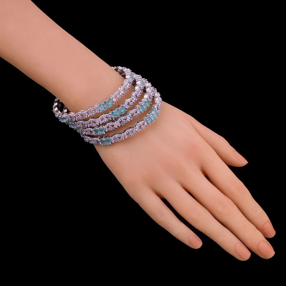 Mint Stone 4Pcs Bangles Set 1005