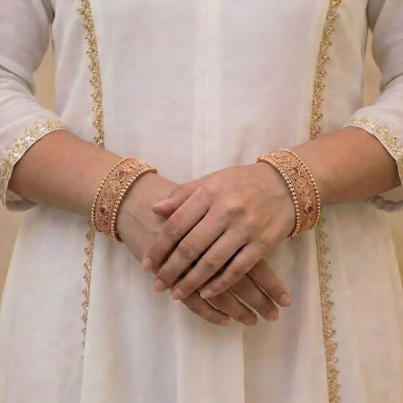 Gold Plated Brass Bangles Pair