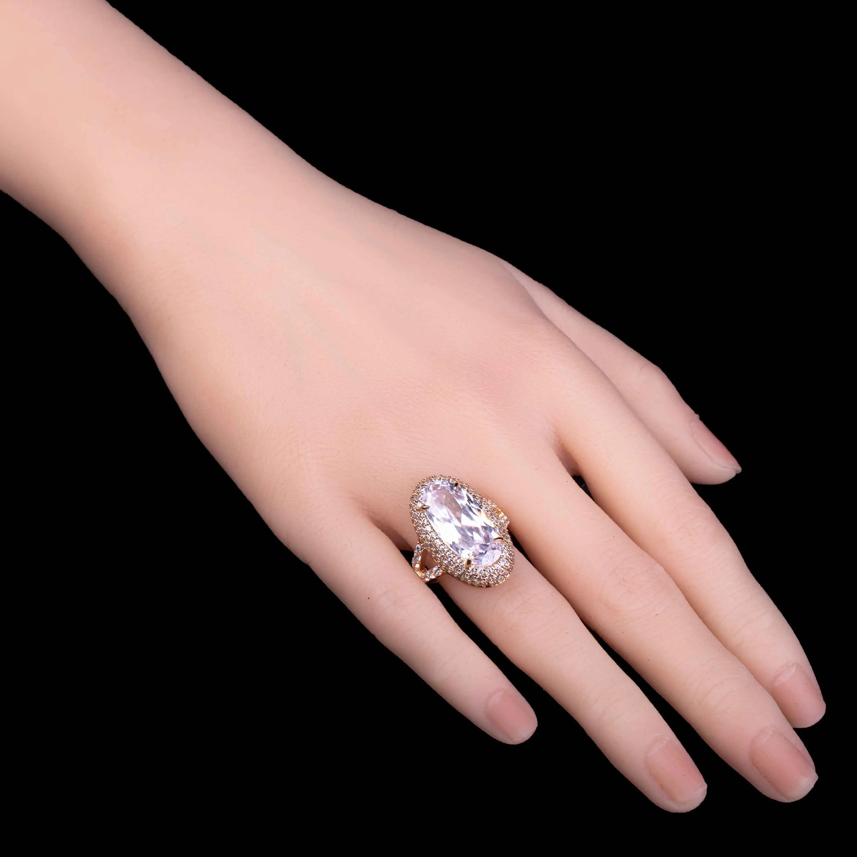 Big Oval Zircon Stone Ring