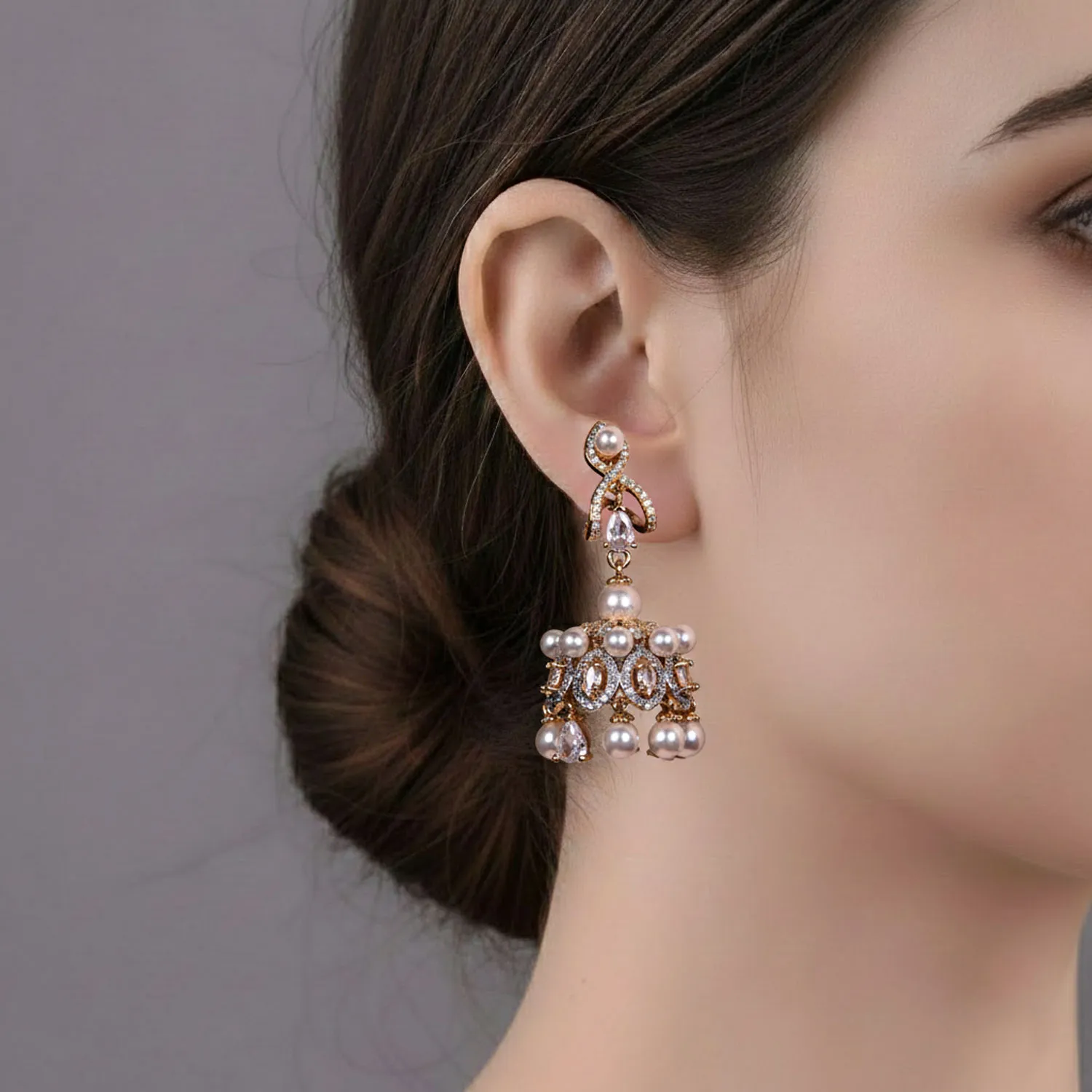 Bell Beads Drop Jhumka Earrings