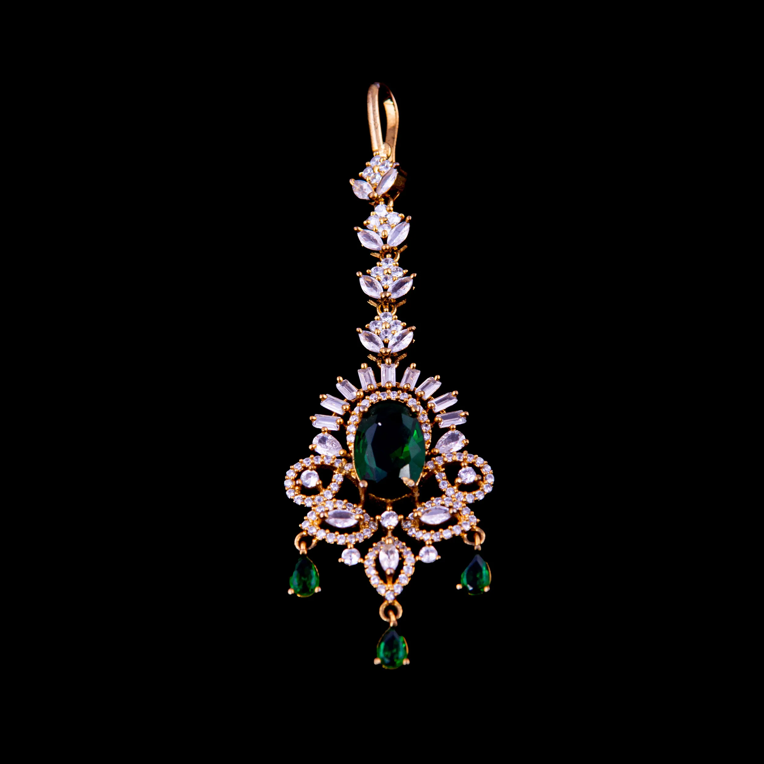 Gold Plated Green Zircon Bindiya