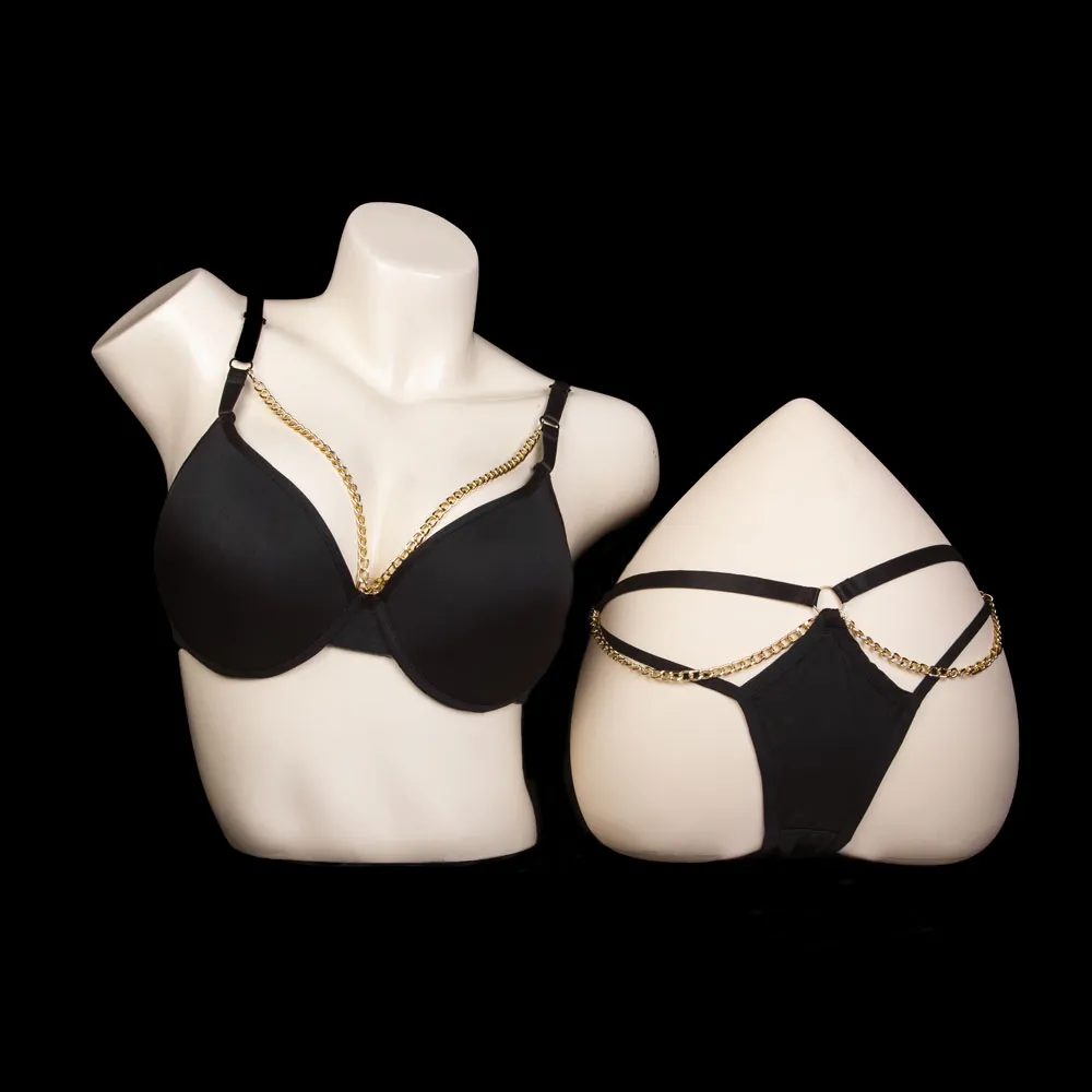 Push Up Padded Chain Bra Set