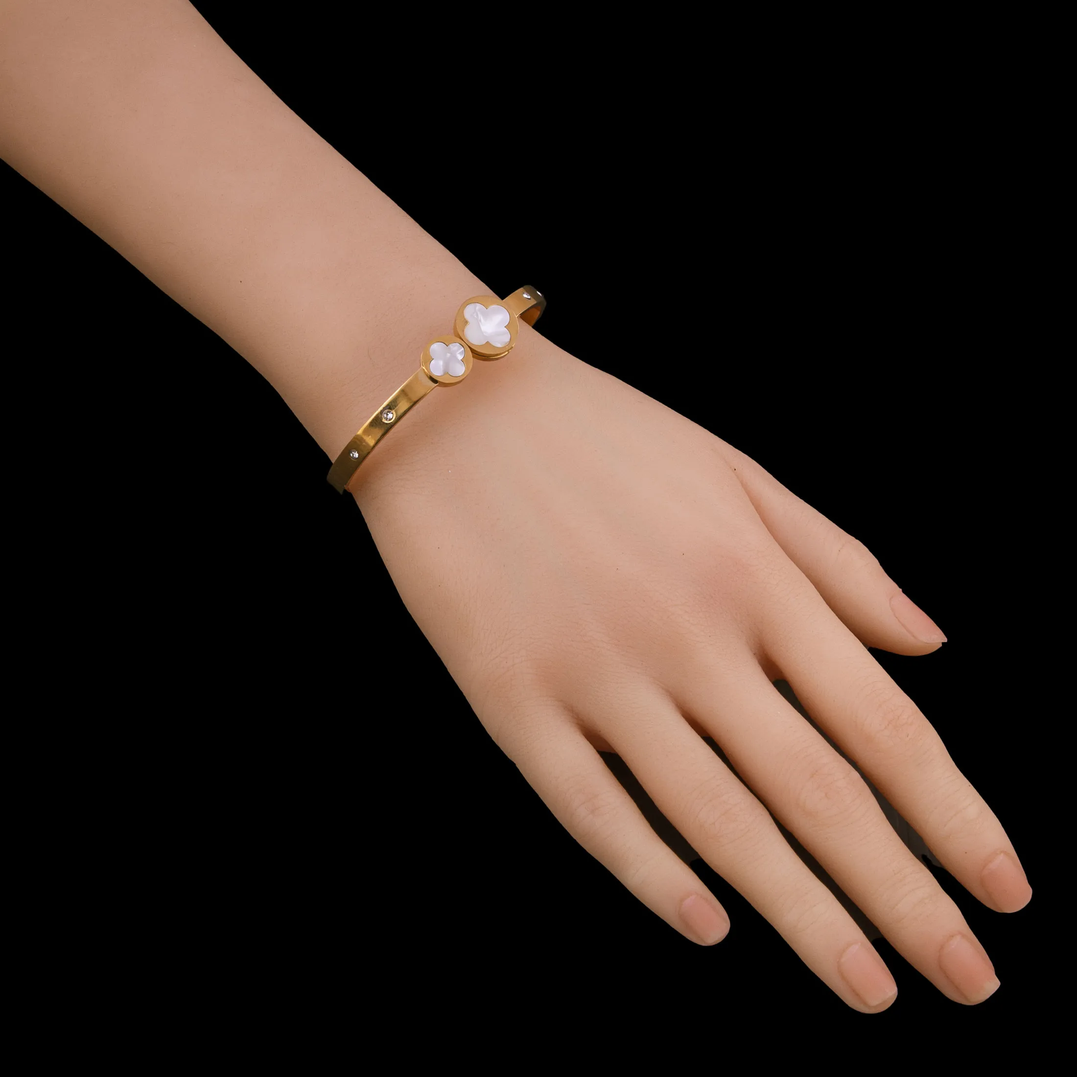 Gold Finished Stainless Steel Cuff Bracelet