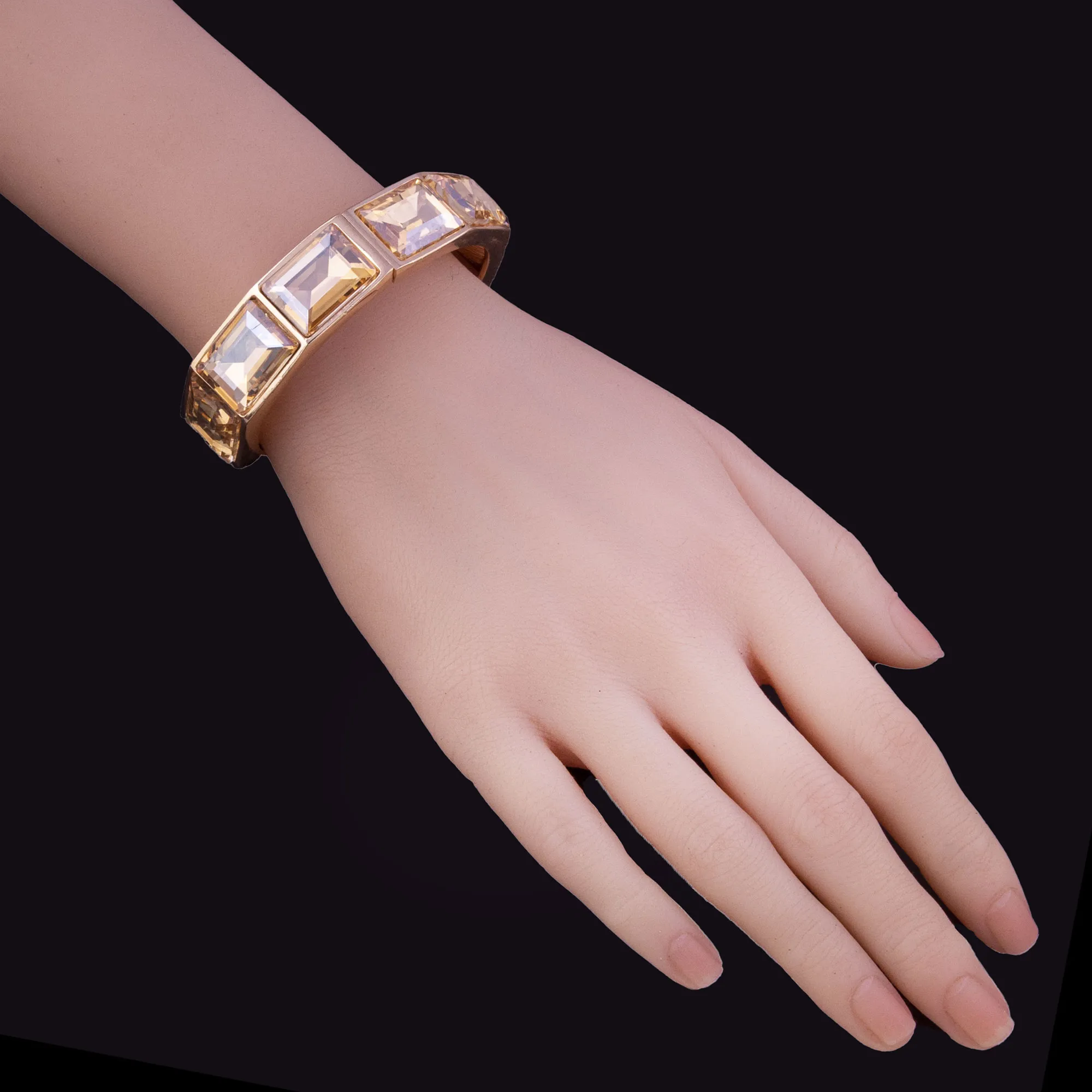 Gold Toned Crystal Bangle Bracelet