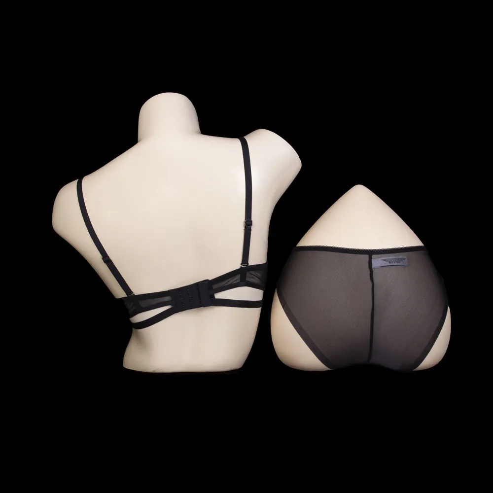 Black Wired Padded Bra Panty Set