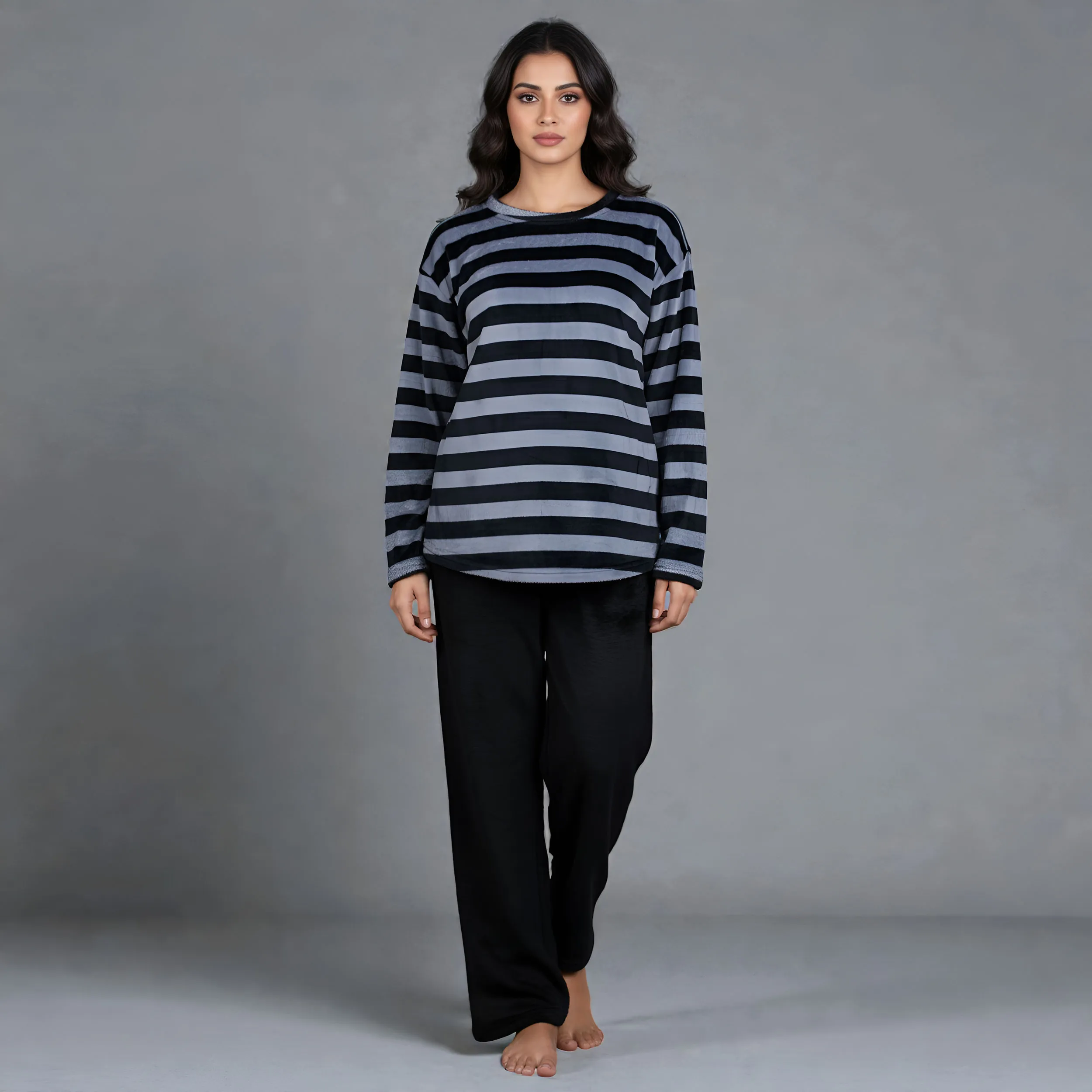 Black Ladies Night Wear Pajama Set