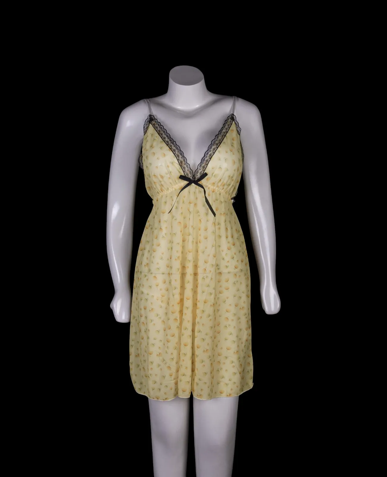 Yellow Floral Lingerie Night Dress