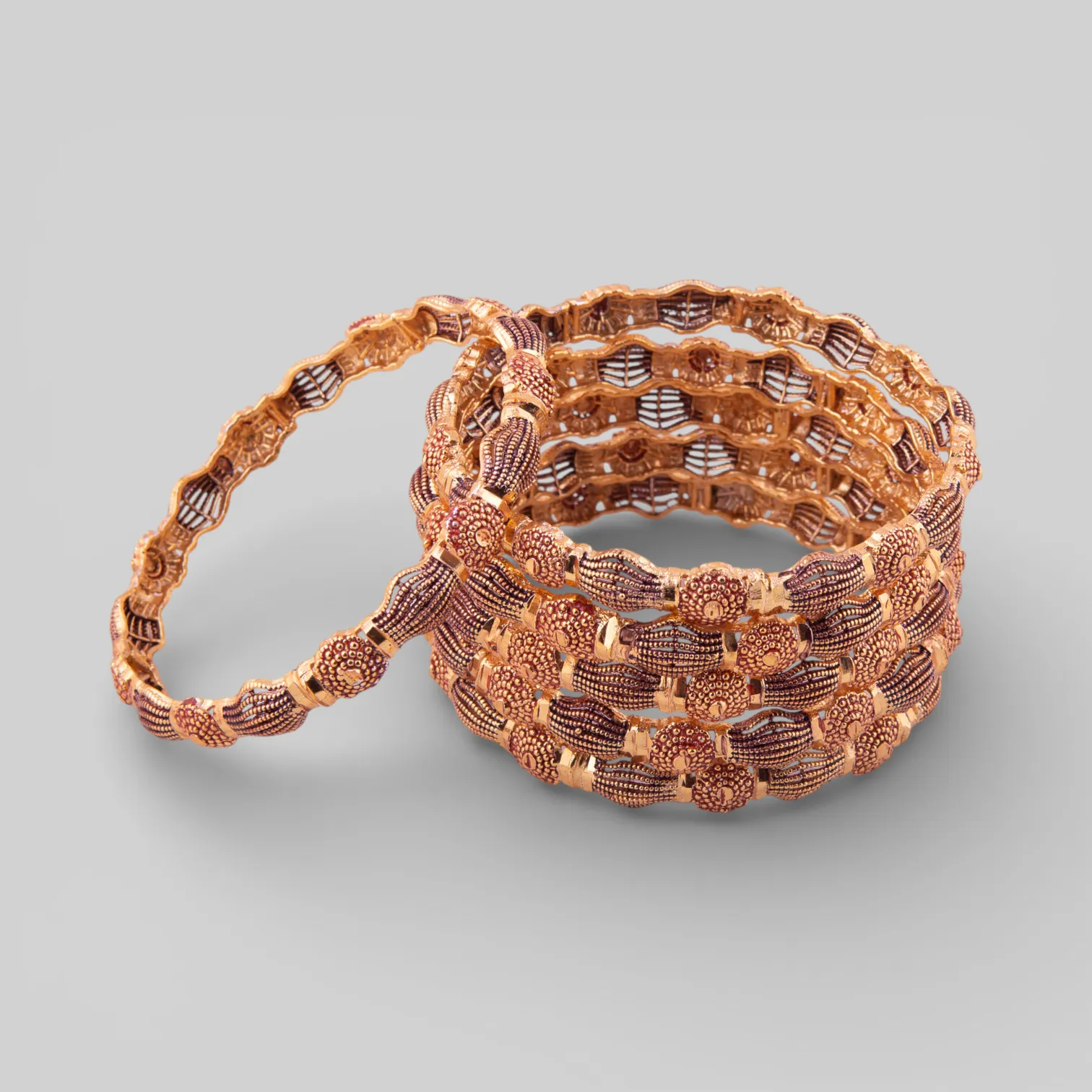 Gold Plated Intricate Design Bangles