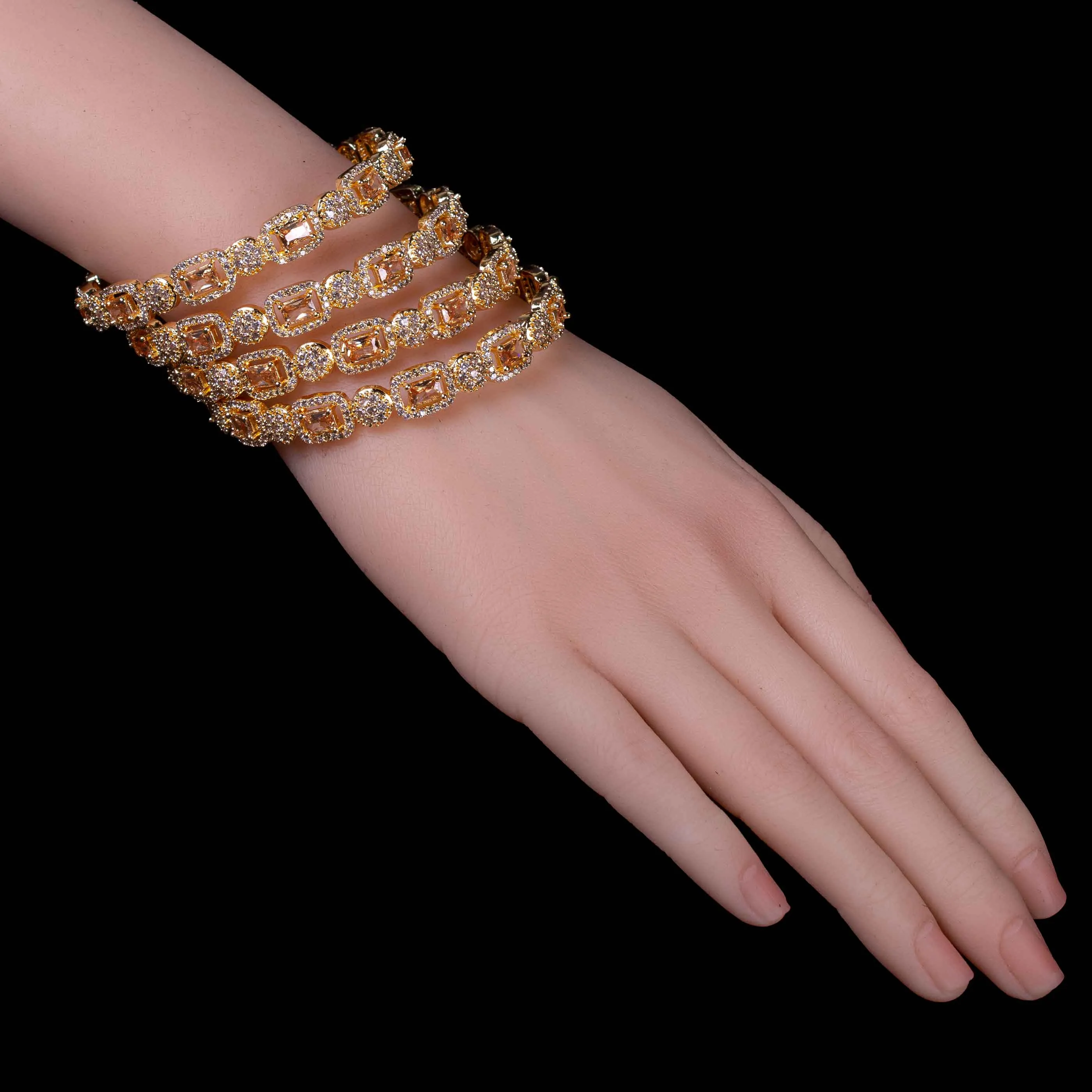 Gold Plated Bridal Bangles Set For Women