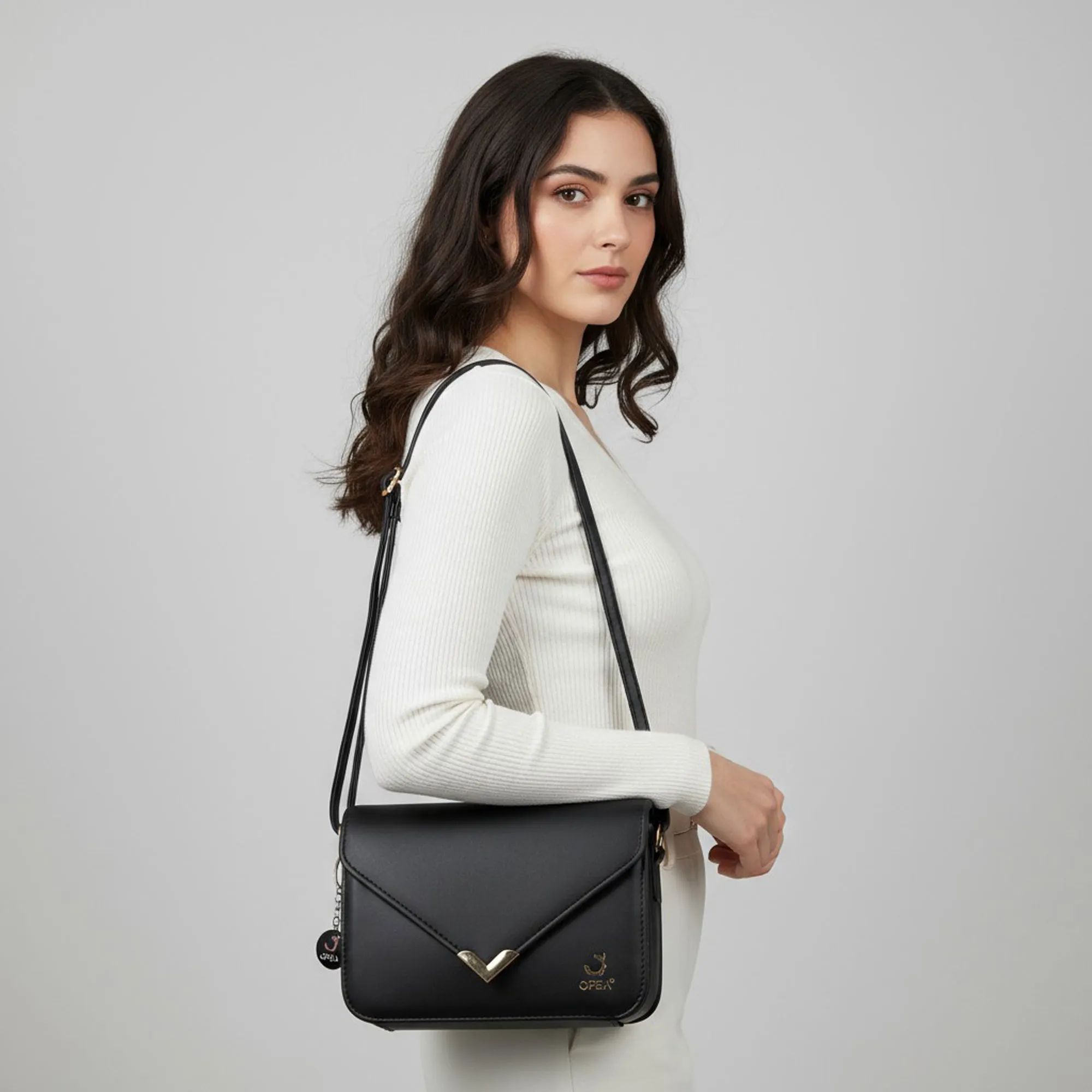Black Color Opea Casual Crossbody Bag