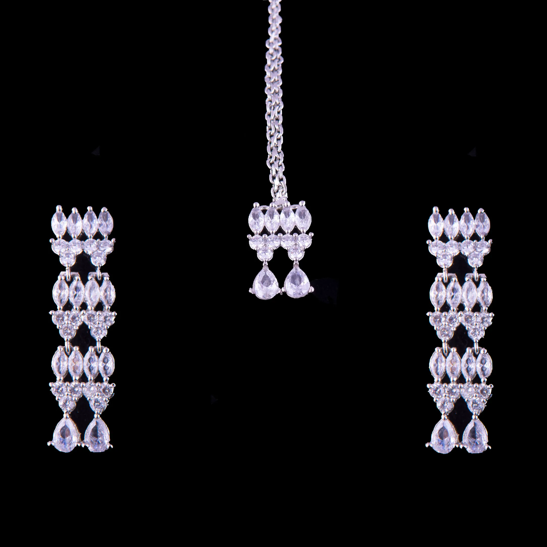 Silver Plated Cubic Zirconia Jewelry set