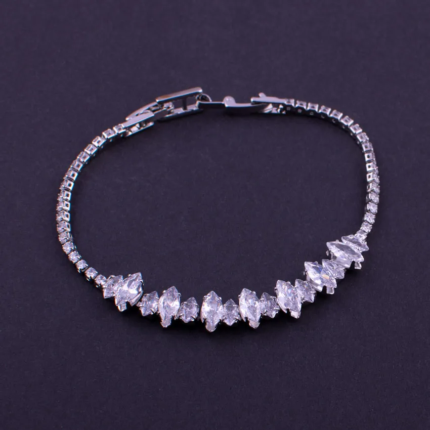 Marquise Cut CZ Tennis Bracelet