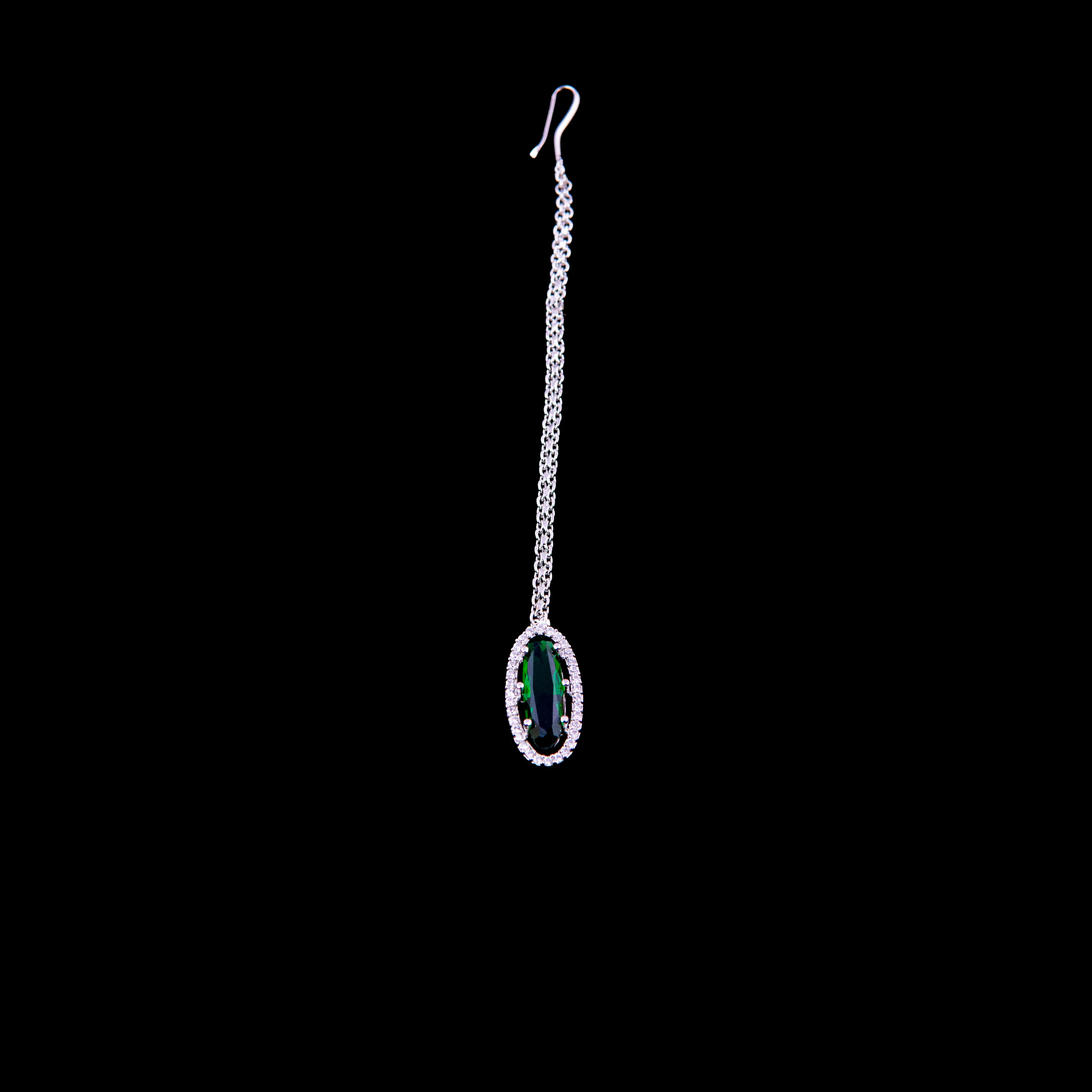 Sterling Silver Green Emerald Stone Bindiya