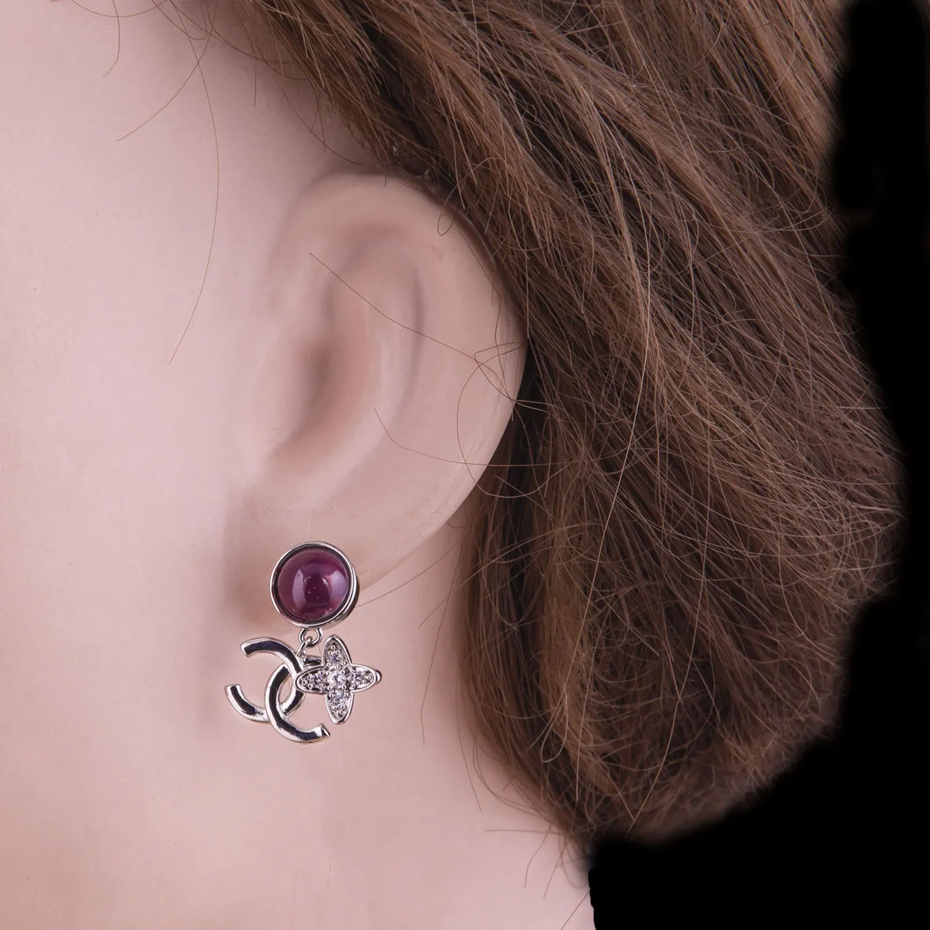 Sterling Silver Faux Pearl Earring