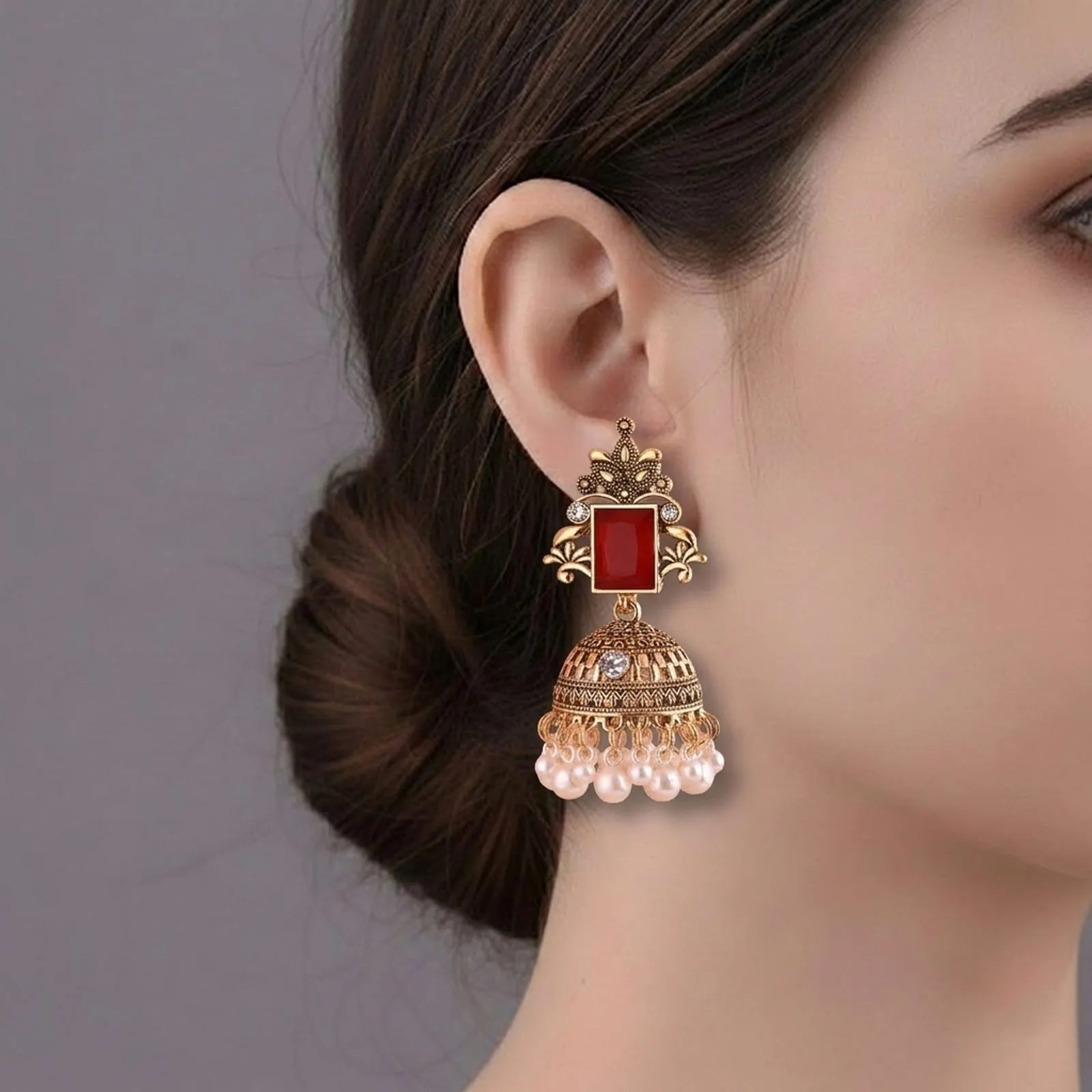 Dome Style Jhumka Earrings