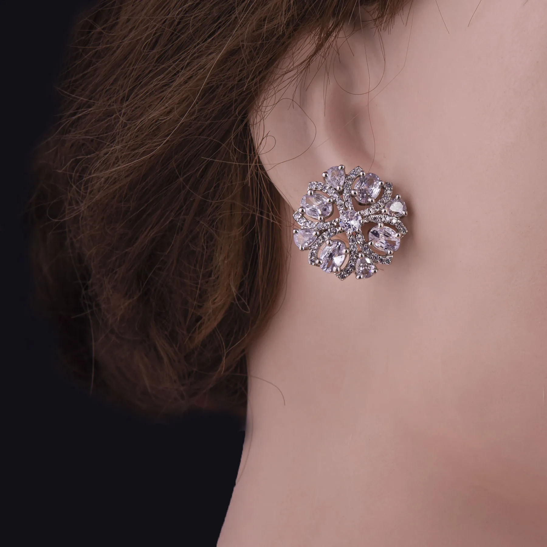 Flower Cluster Stud Earring