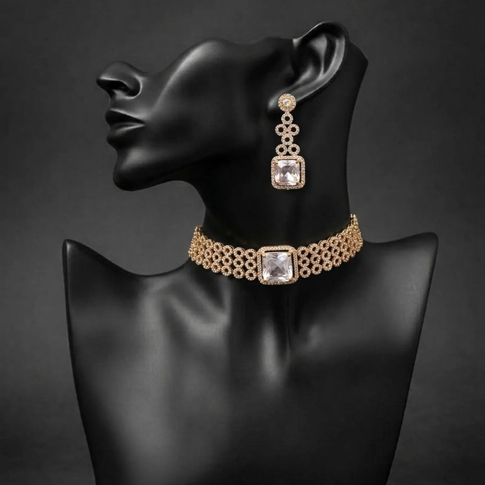 American Diamond Choker Set