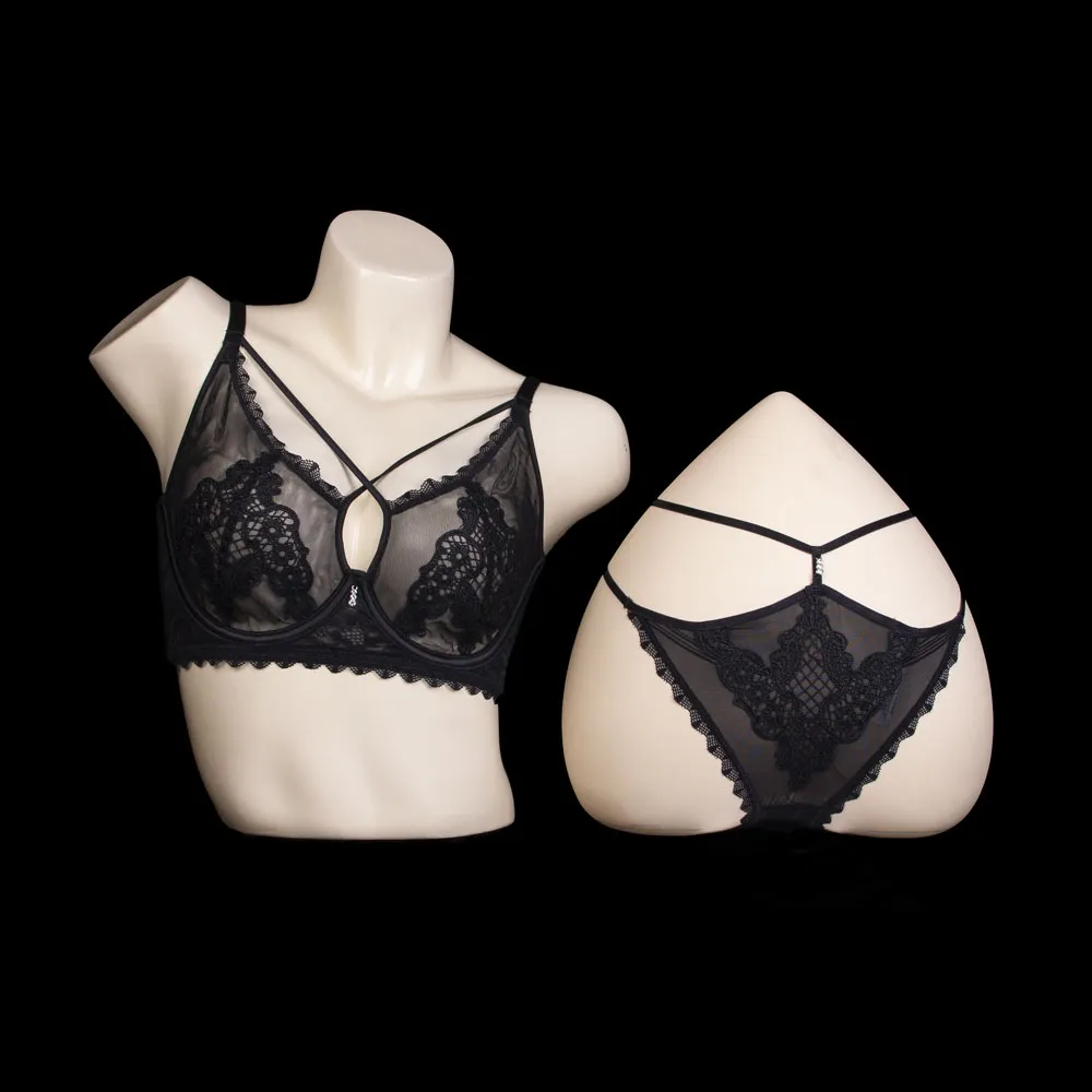 Transparent Lace Bra Set