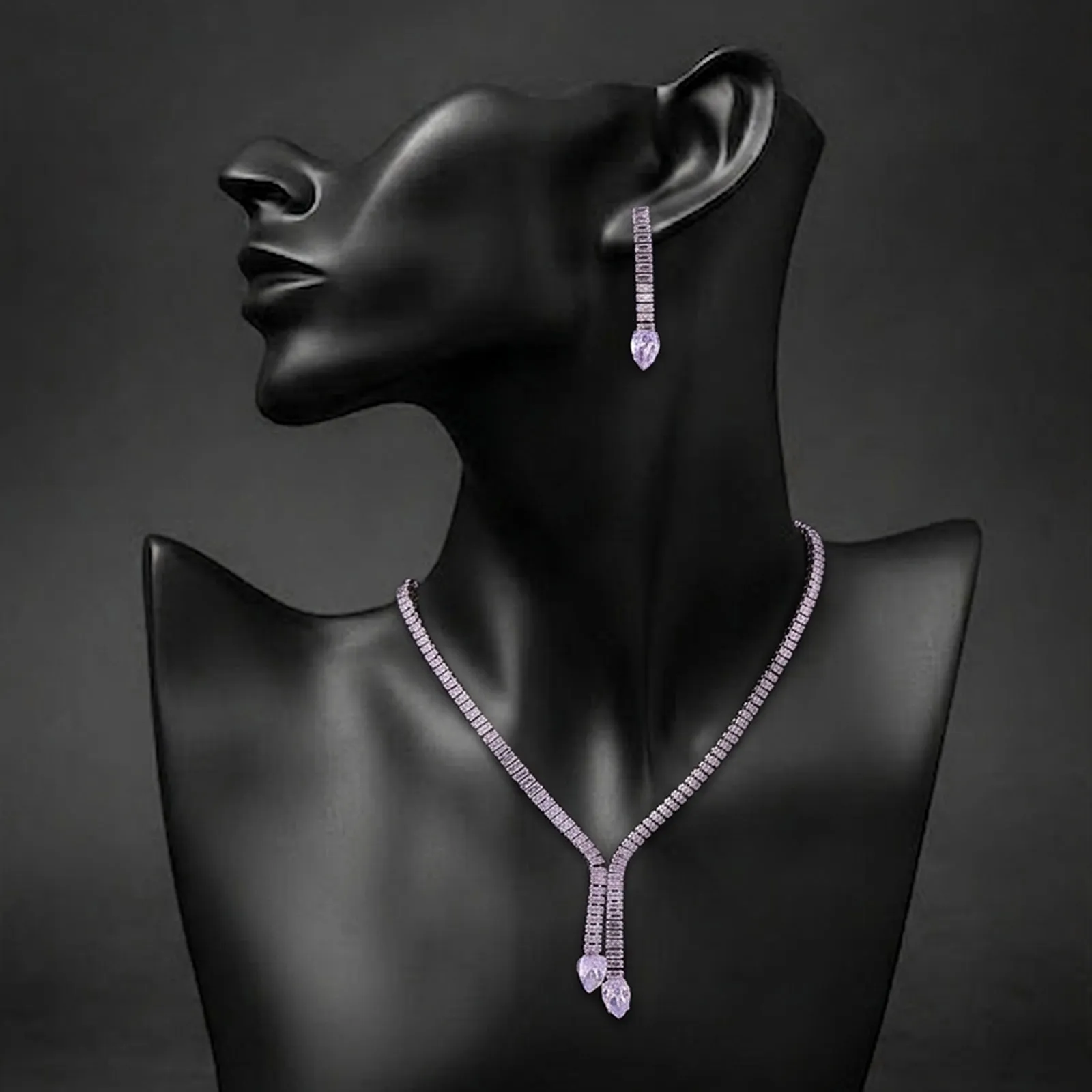 Stunning Zircon Necklace Earring set