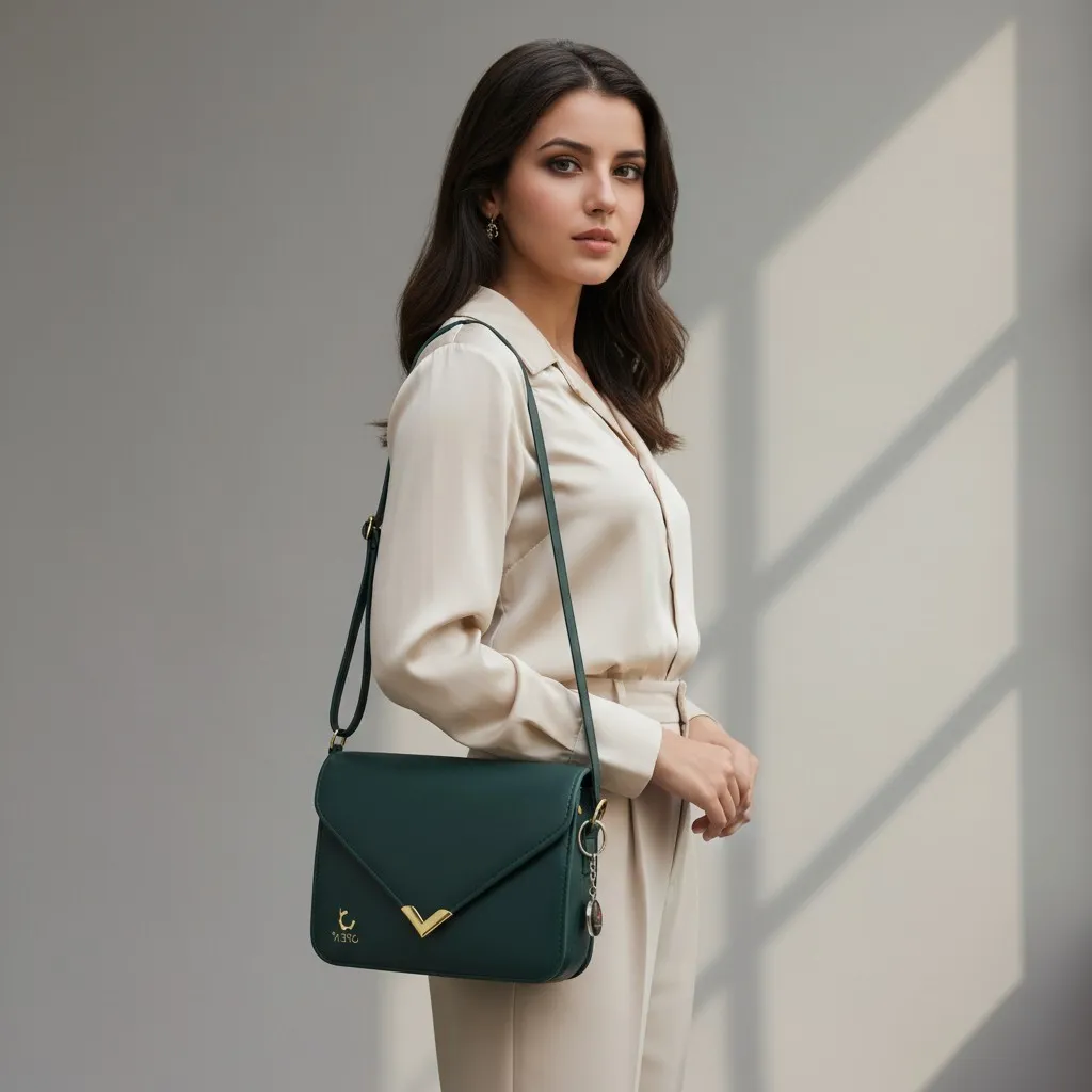 Green Color Opea Casual Crossbody Bag