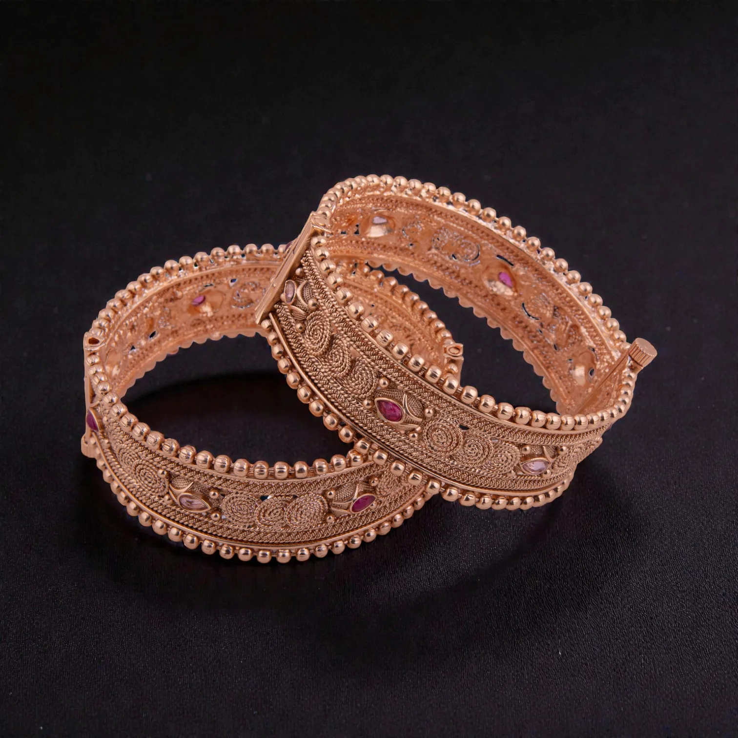 Gold Plated Brass Bangles Pair