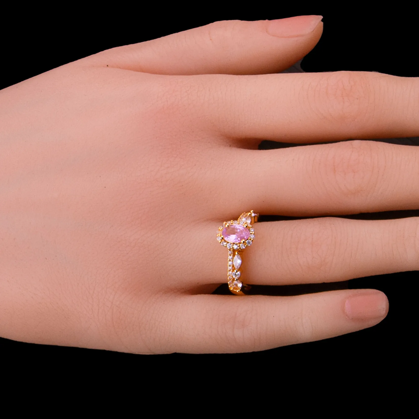 Pink Sapphire Engagement Ring