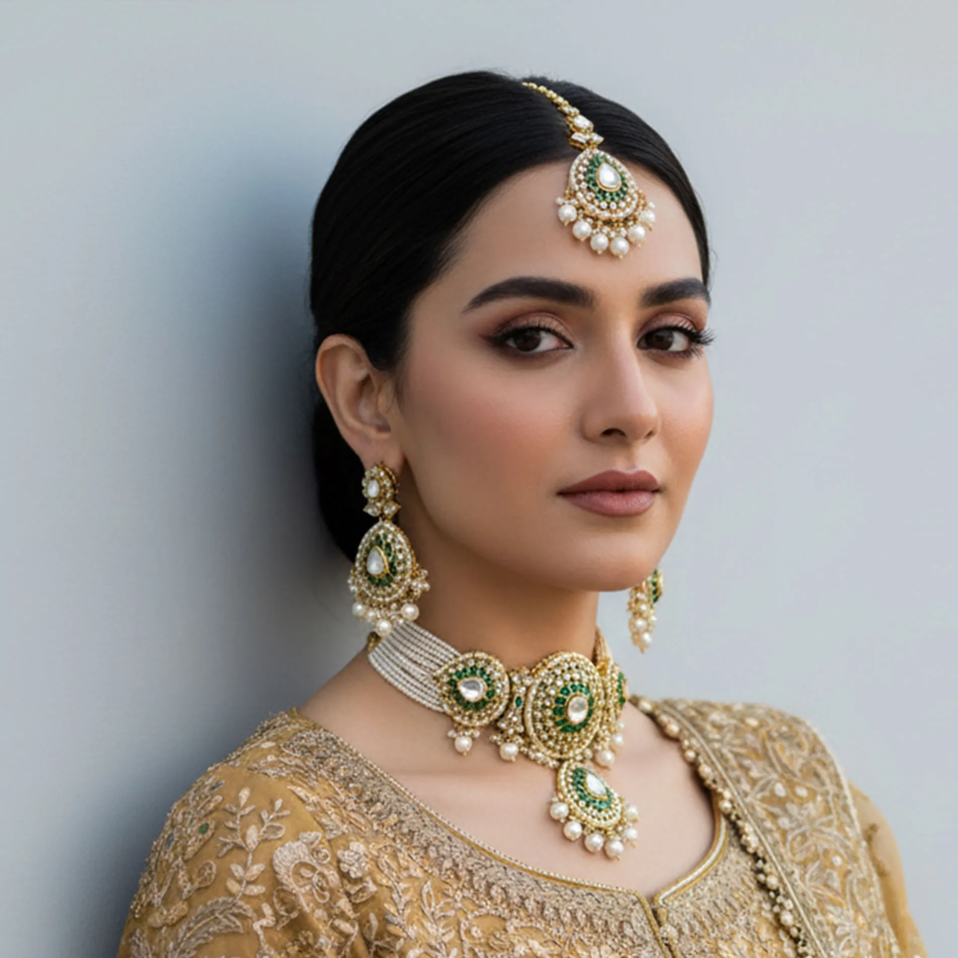 Traditional Kundan Pearls Choker Set