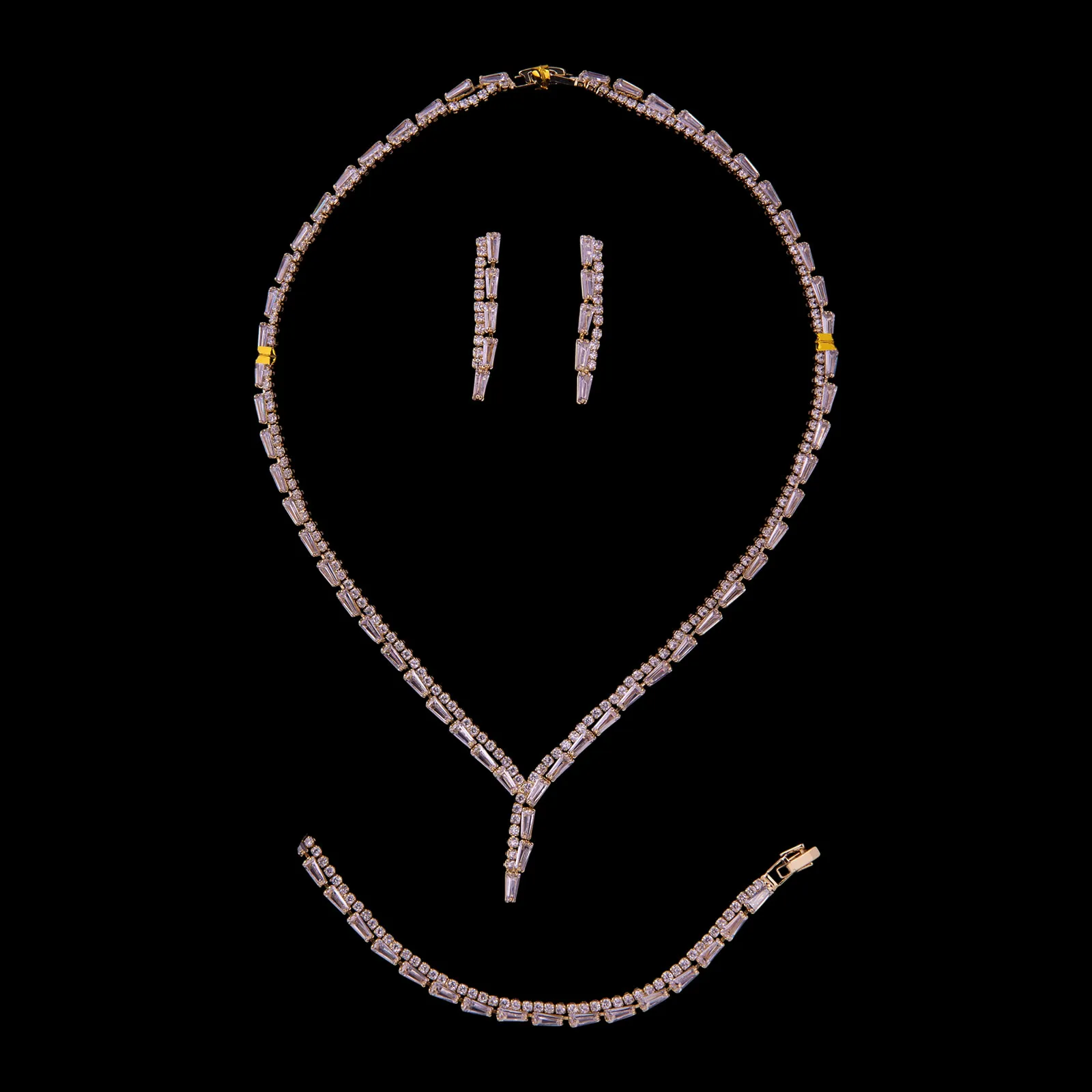 Crystals Clear Party Necklace Set