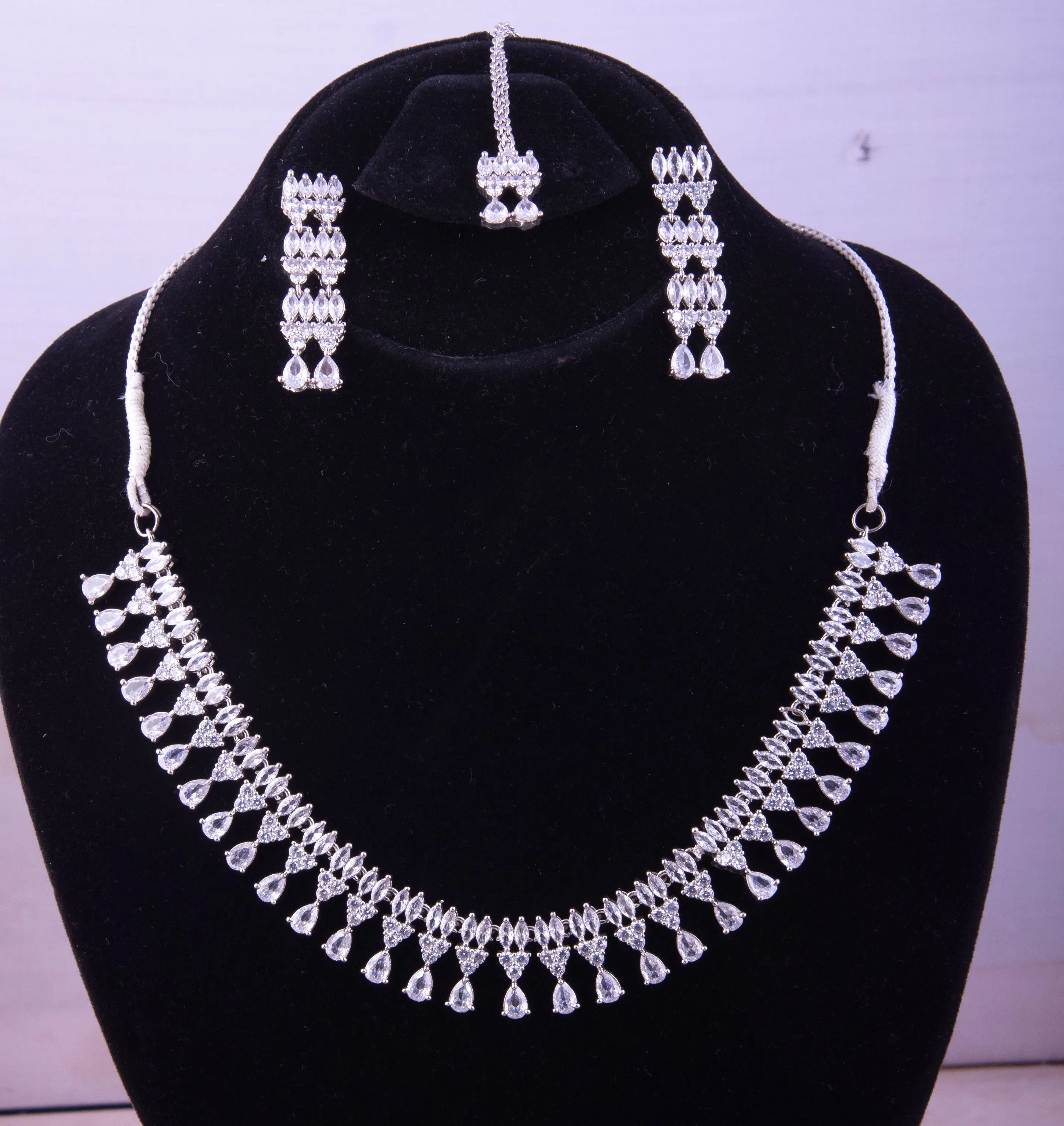 Silver Plated Cubic Zirconia Jewelry set