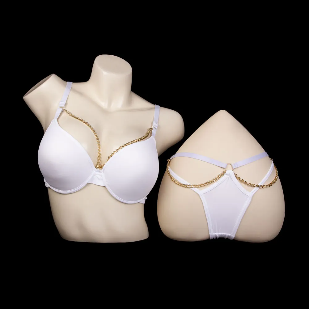 Push Up Padded Chain Bra Set