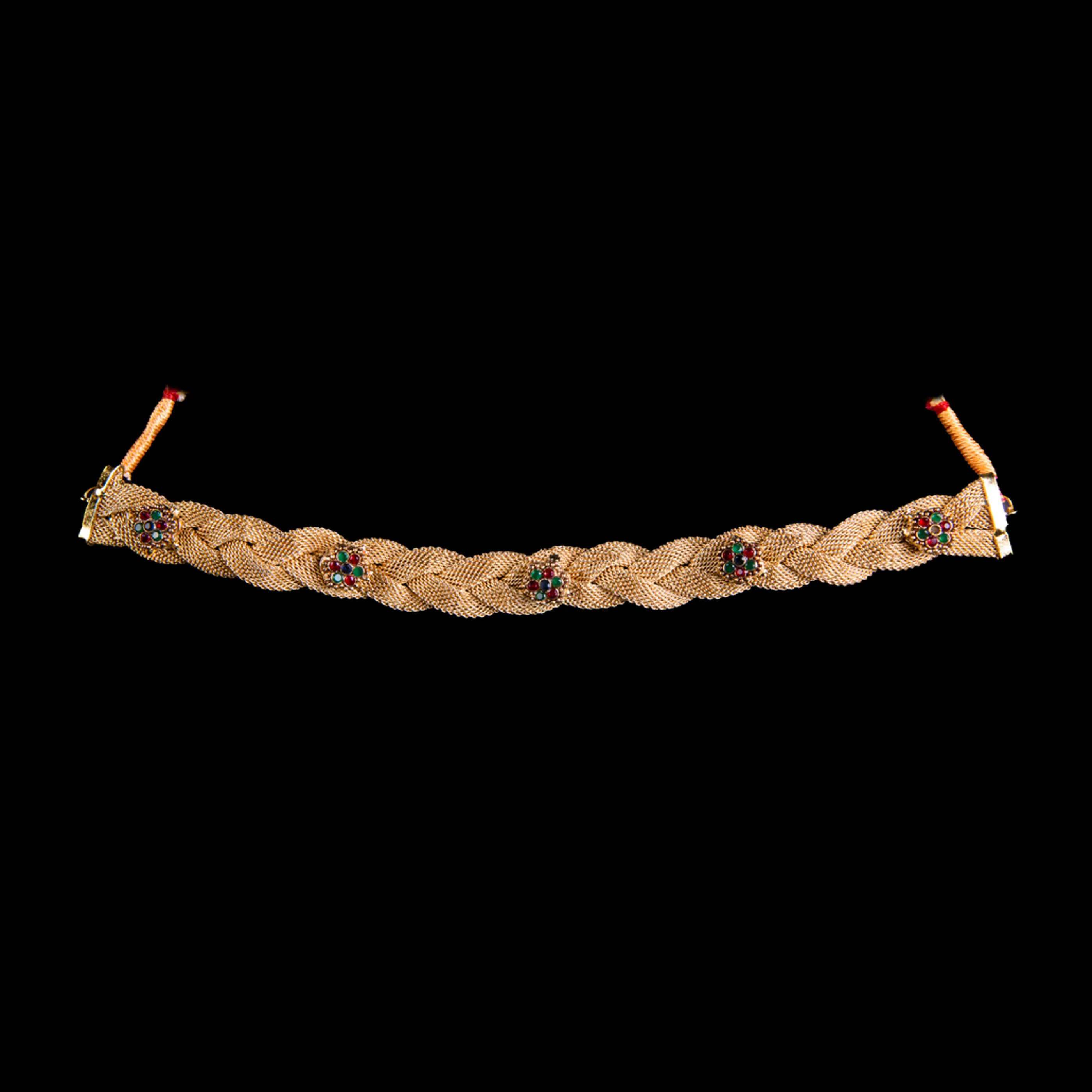 Golden Braided Peacock Charm Necklace Set