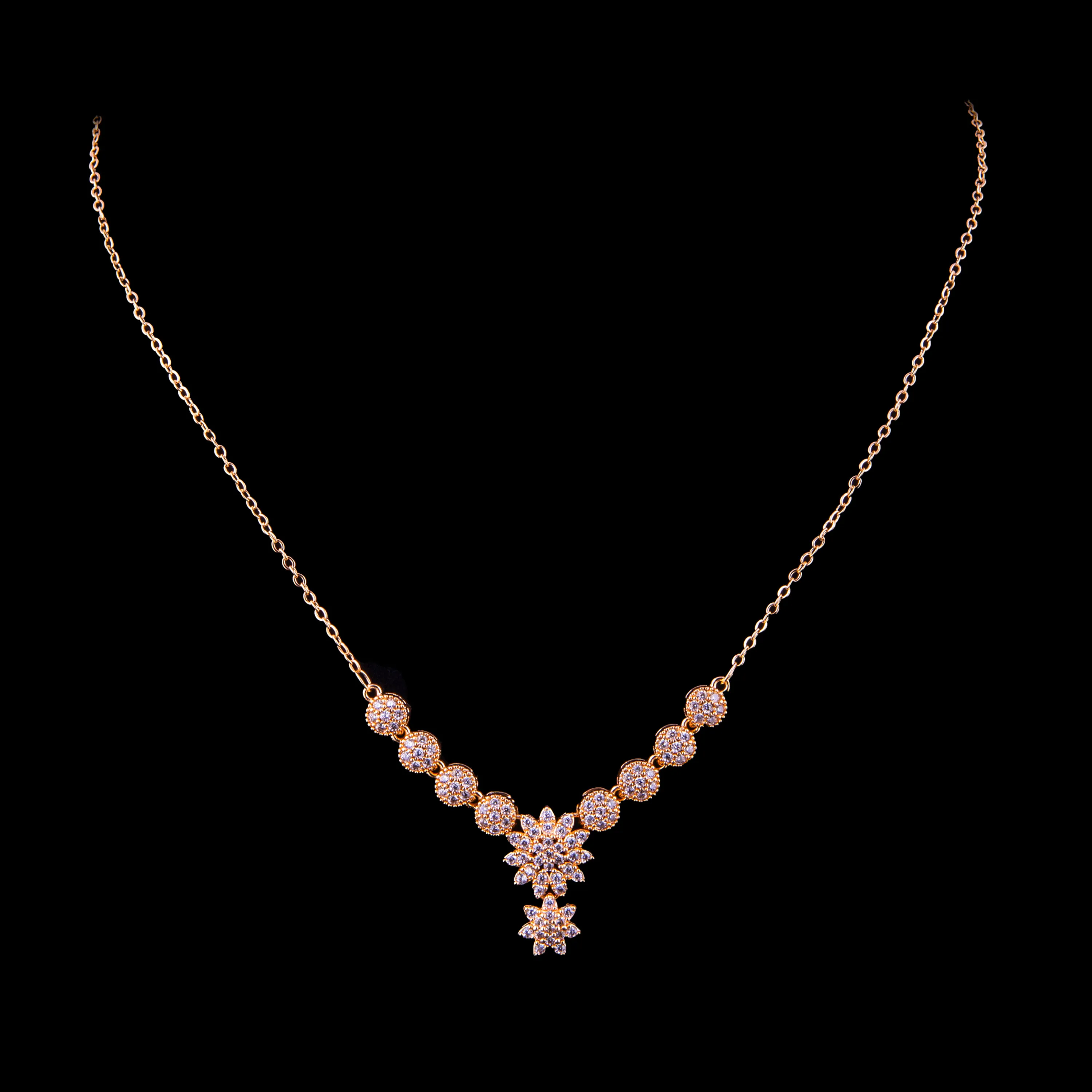 Floral Drop Necklace and Earring Set