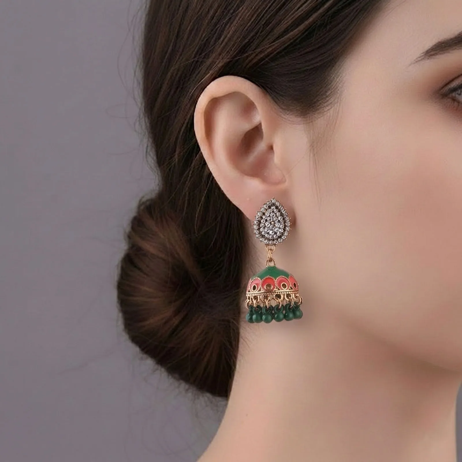 Dome Shape Jhumka Style Earrings