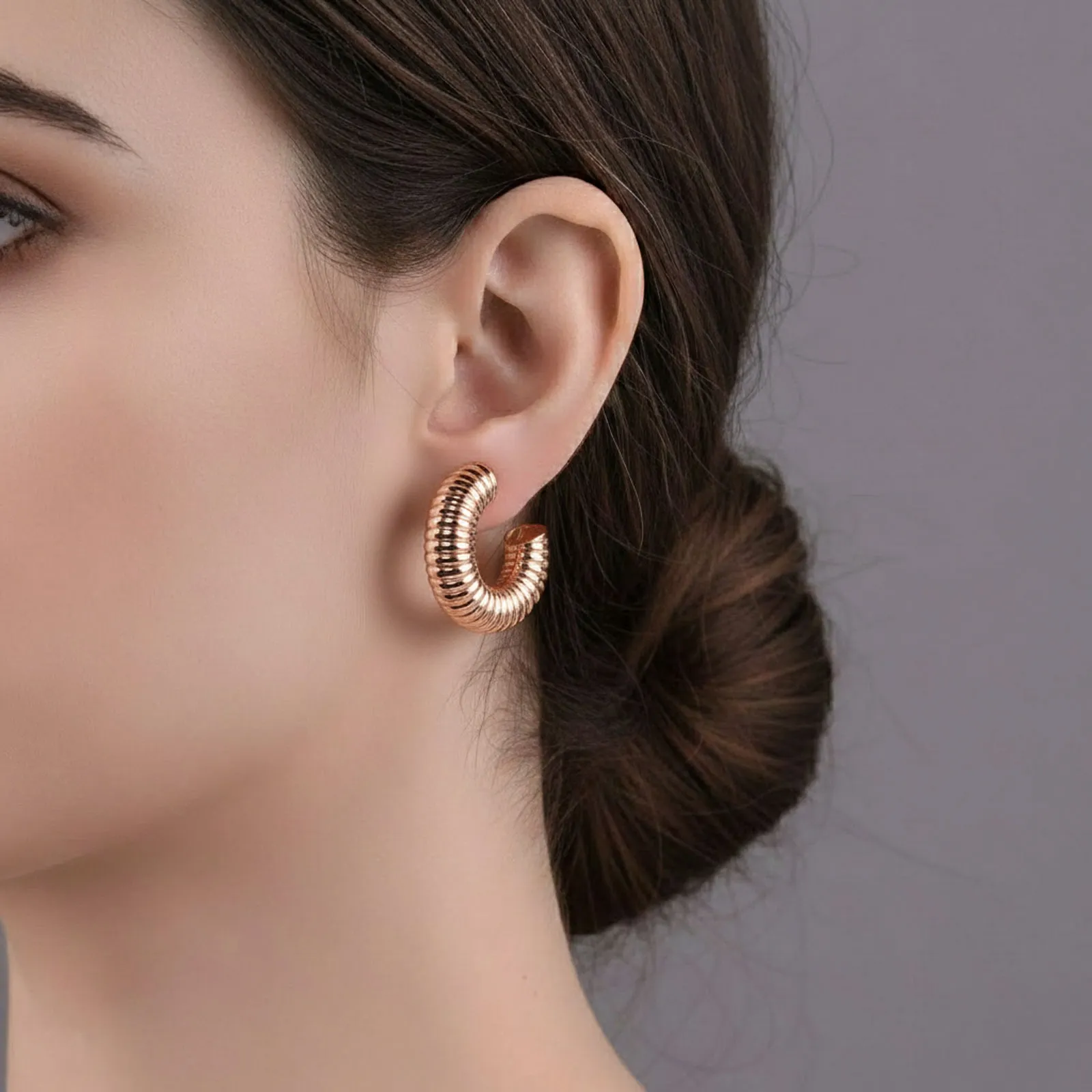 Textured Coil Hoop Earrings
